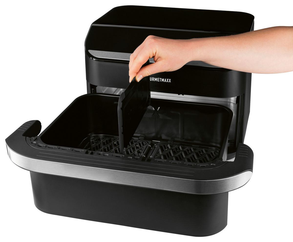 Heißluftfritteuse 19171 Schwarz/Silberfarben max.2400W - Silberfarben/Schwarz, Basics, Kunststoff/Metall (37/47/30cm)