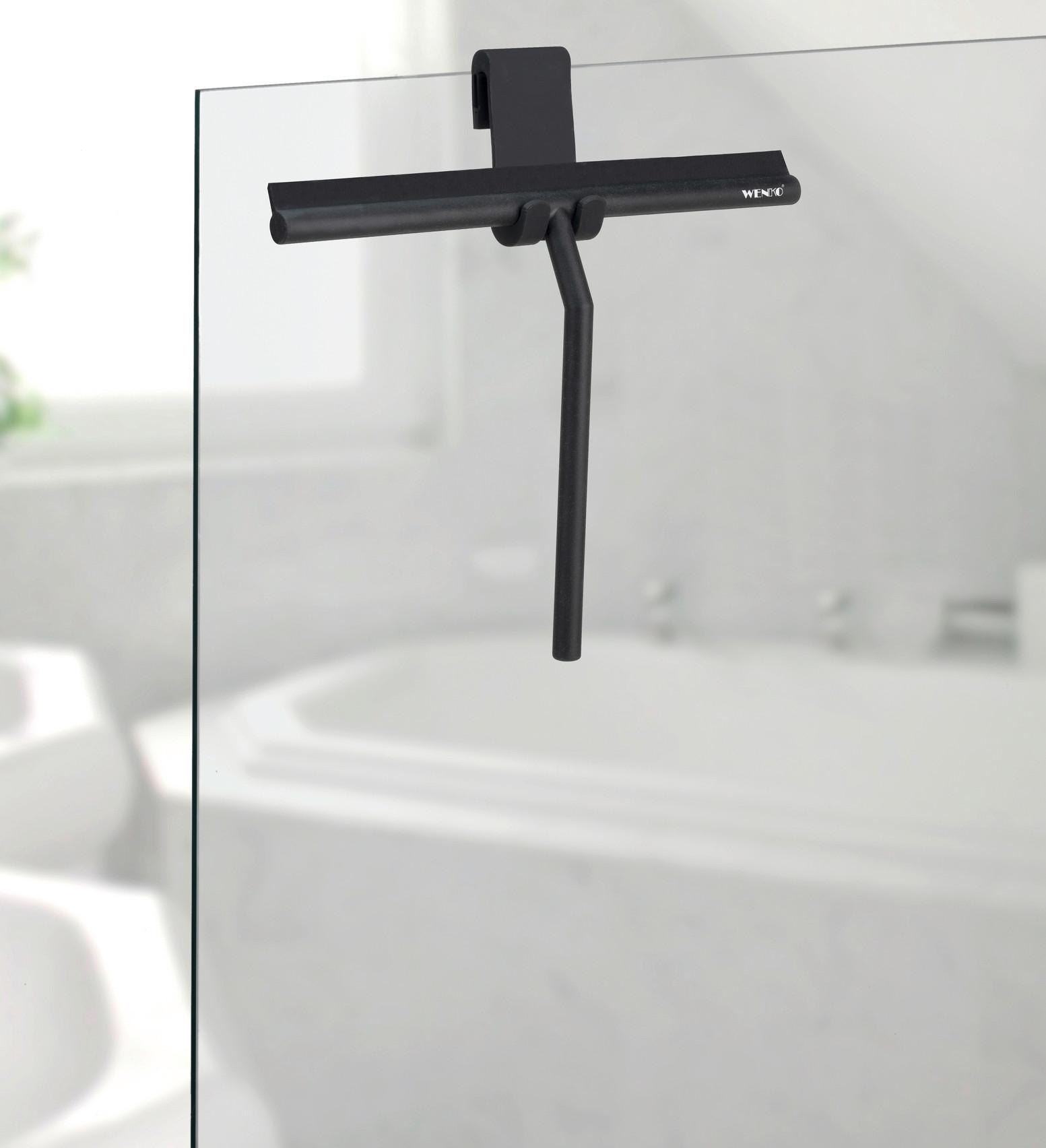 Racletă pentru duș Mola XXL - negru, Basics, plastic/metal (32/30/4,5cm) - Wenko