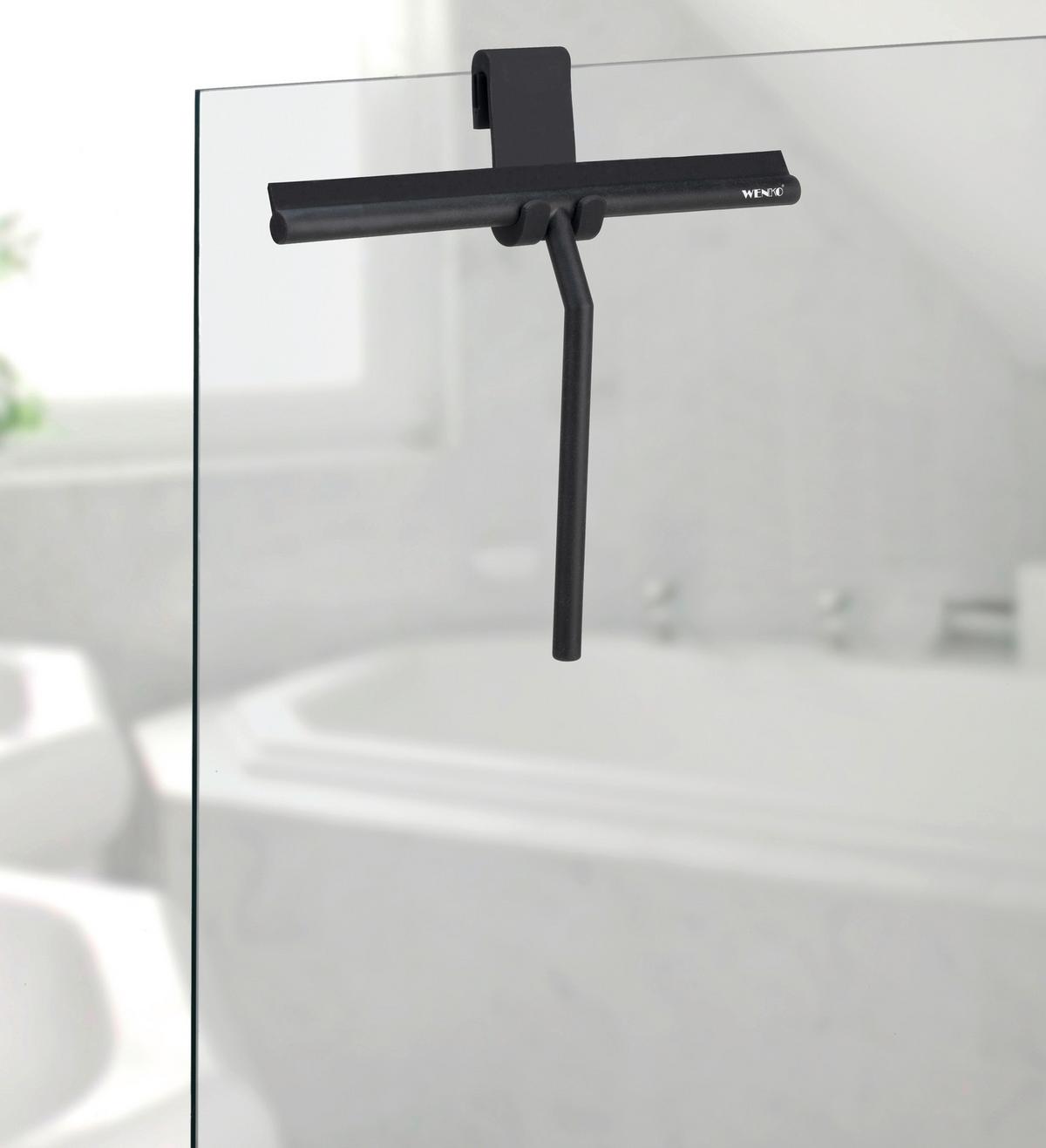 Racletă pentru duș Mola XXL - negru, Basics, plastic/metal (32/30/4,5cm) - Wenko