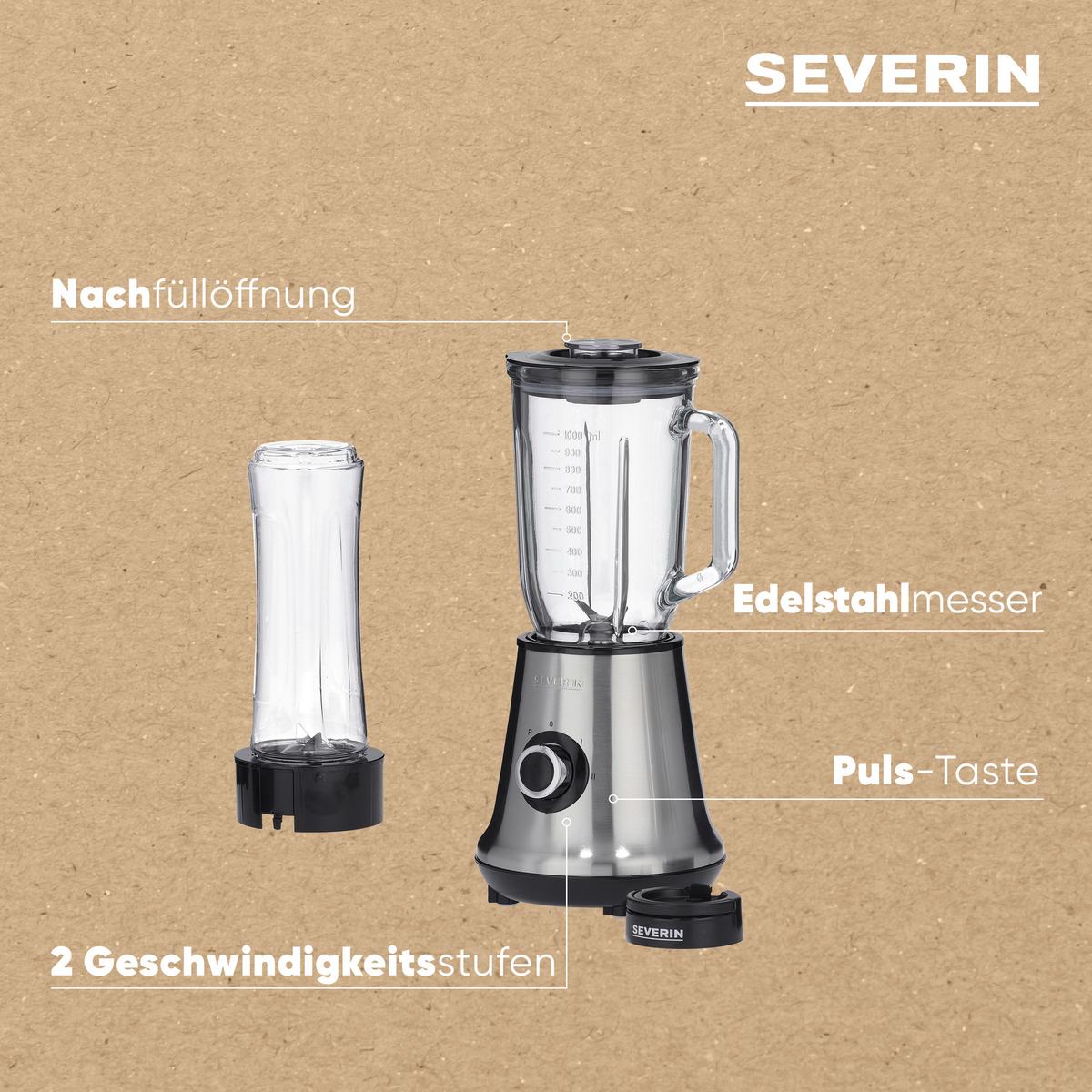 BLENDER KIELICHOWY SM3737 - Basics, tworzywo sztuczne/metal (16,5/16,5/37,5cm) - Severin