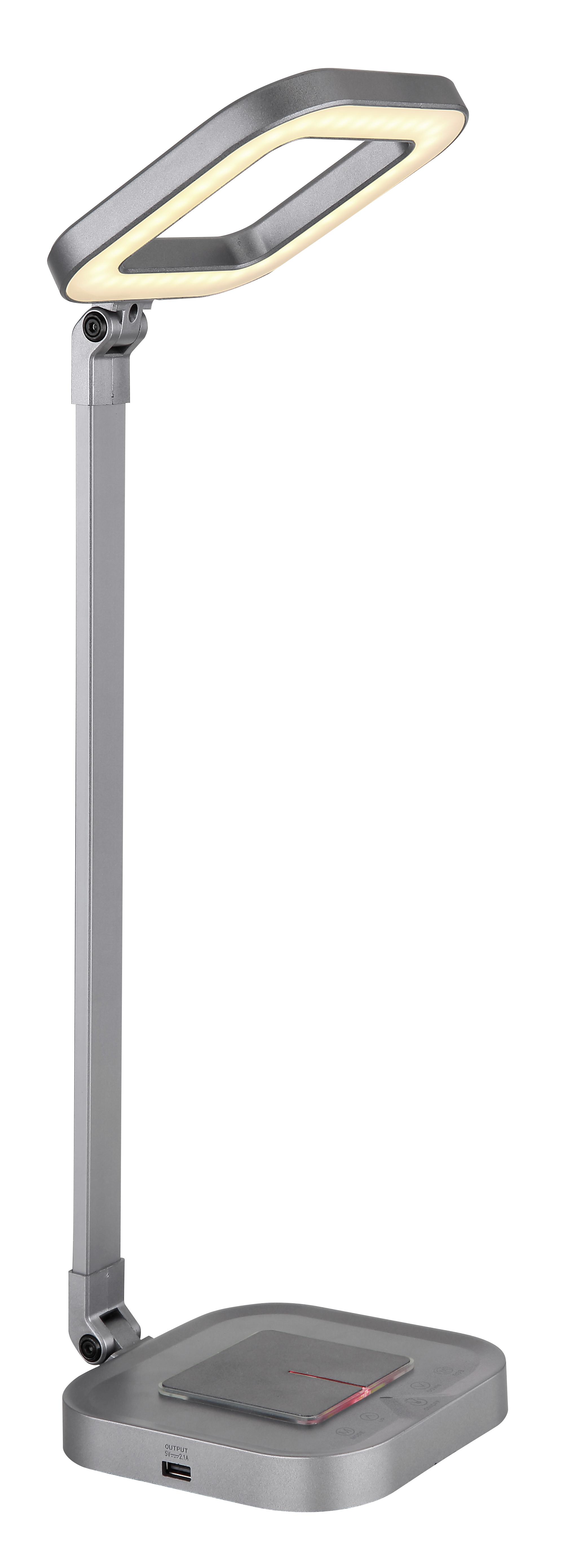 LED Íróasztali Lámpa Keiko - Szürke/Fehér, romantikus/Landhaus, Műanyag/Fém (14,5/14,5/58cm) - Modern Living