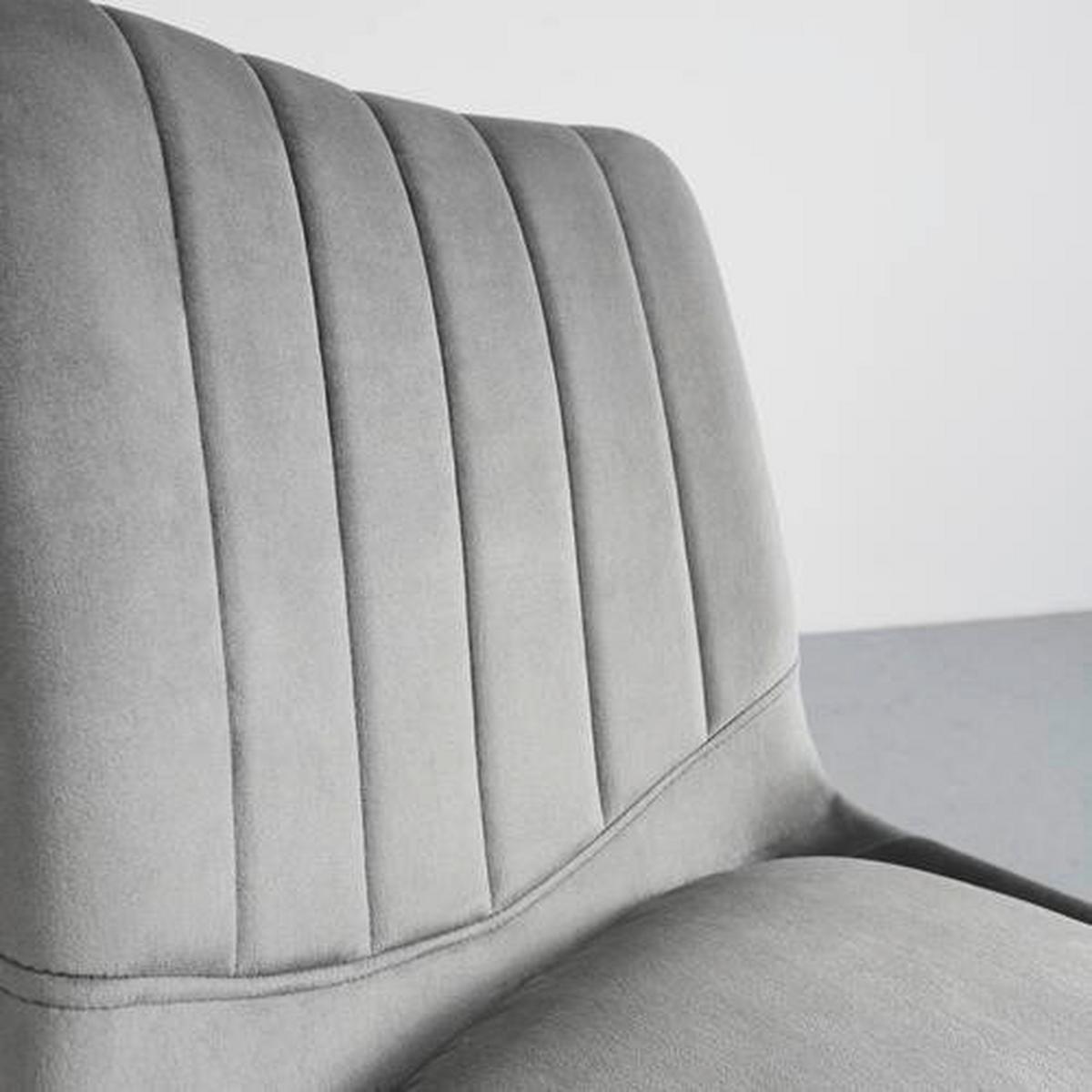Stuhl Joy Dunkelgrau Samt Gepolstert - Dunkelgrau/Schwarz, MODERN, Holz/Textil (49/82/55cm) - Bessagi Home
