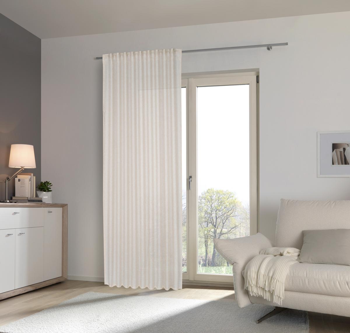 ZASŁONA GOTOWA OLGA - beżowy, Basics, tkanina (140/245cm) - Esposa