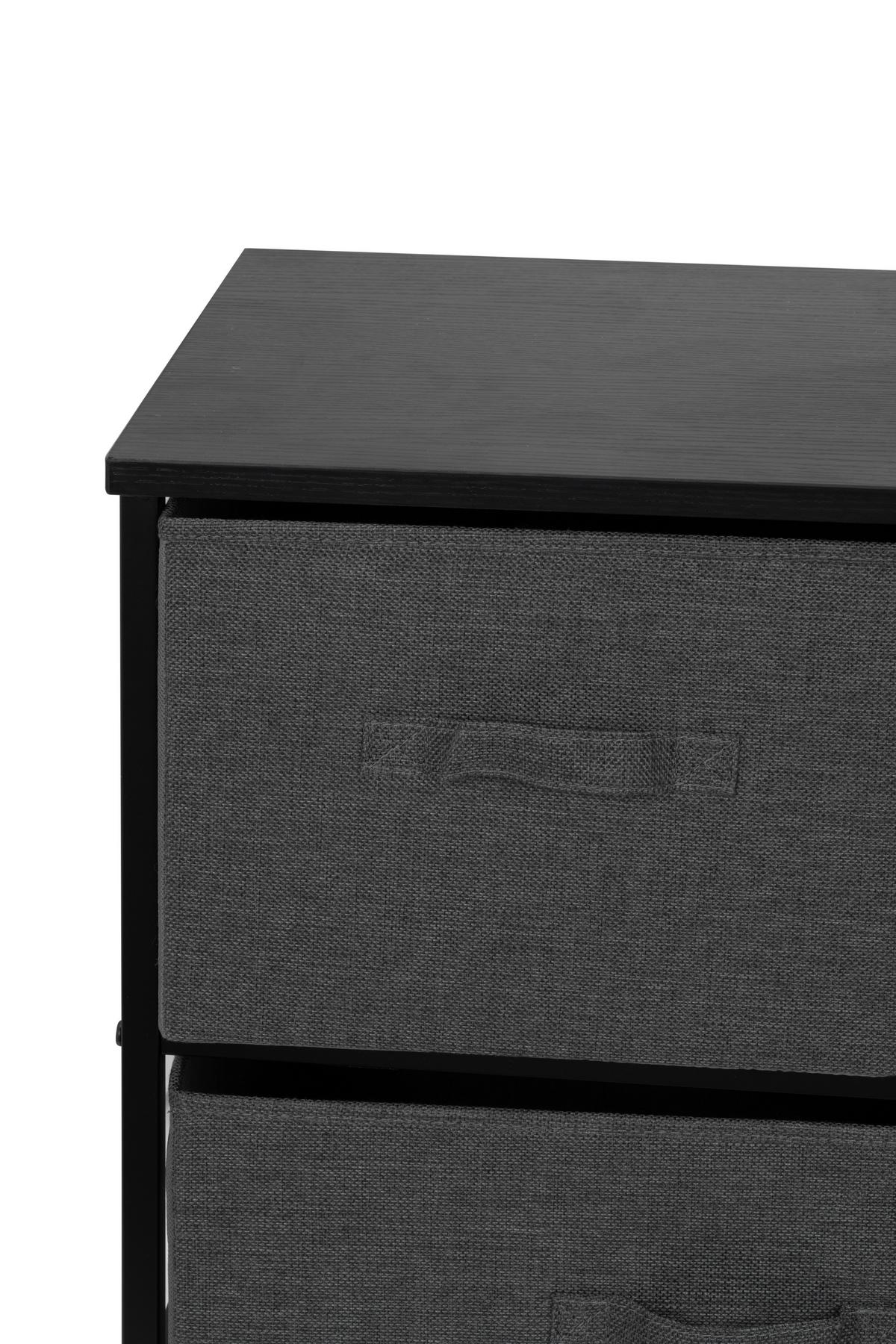 KOMODA KRETA - ciemnoszary/czarny, Modern, materiał drewnopochodny/metal (99/55/30cm) - PBJ