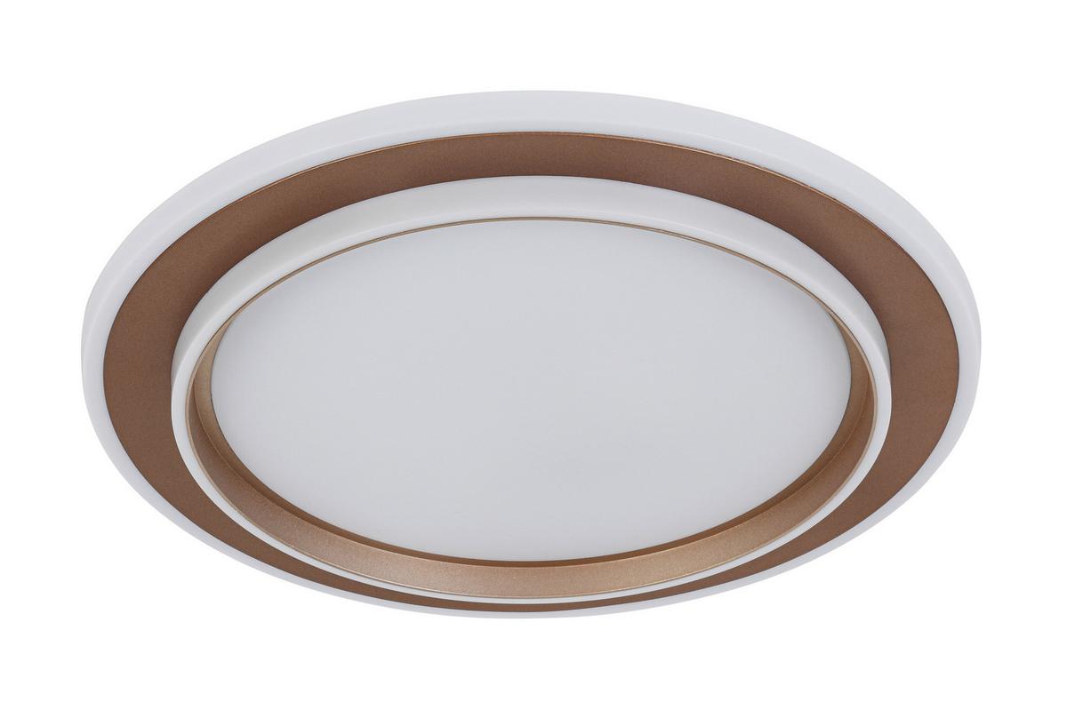 LED-Deckenleuchte Prol Weiß/Cappuccino max. 24 Watt - Champagner/Weiß, MODERN, Kunststoff/Metall (46/5,5cm) - Mömax