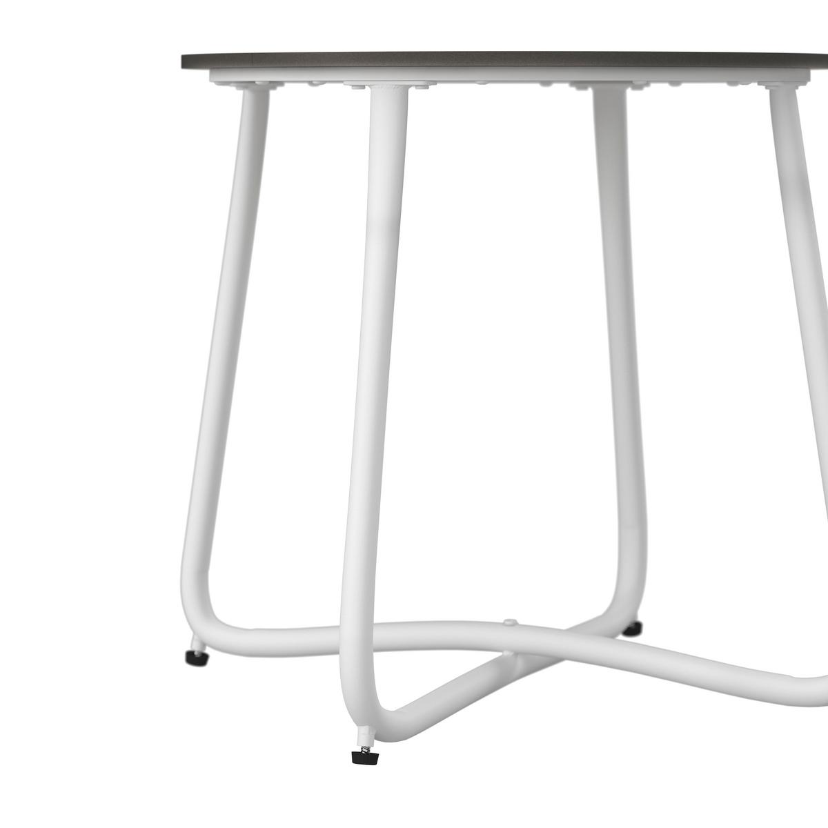 Gartenbeistelltisch Pine Weiß/Dunkelgrau - Dunkelgrau/Weiß, MODERN, Kunststoff/Metall (50/49,5/50cm) - Bessagi Garden