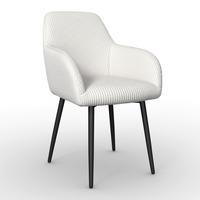 Armlehnstuhl Alani Creme Cord Gepolstert - Creme/Schwarz, MODERN, Textil/Metall (60/58/86cm) - Bessagi Home