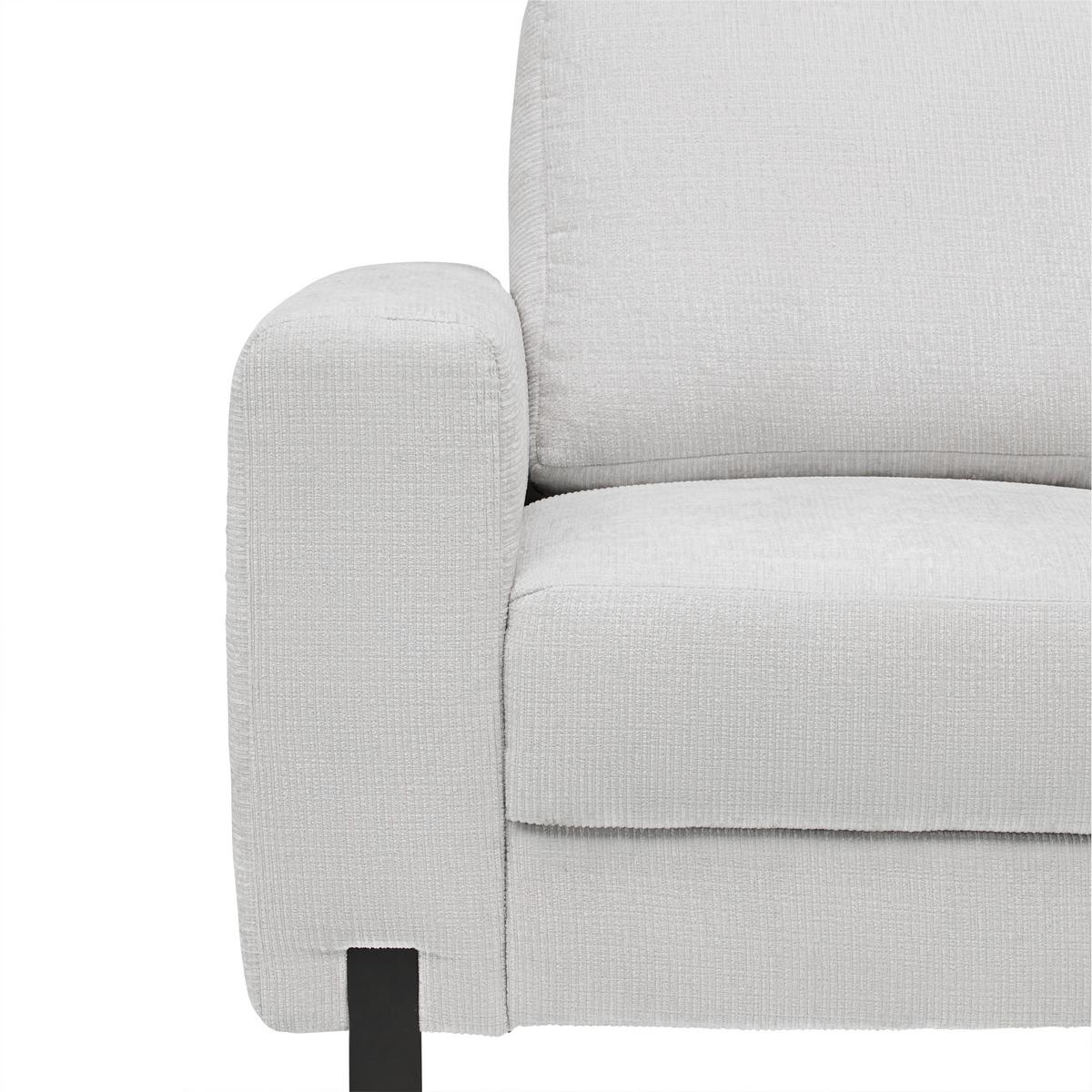 3-Sitzer-Sofa Piega Silberfarben - Silberfarben/Schwarz, MODERN, Textil/Metall (230/66-87/96cm) - Mömax