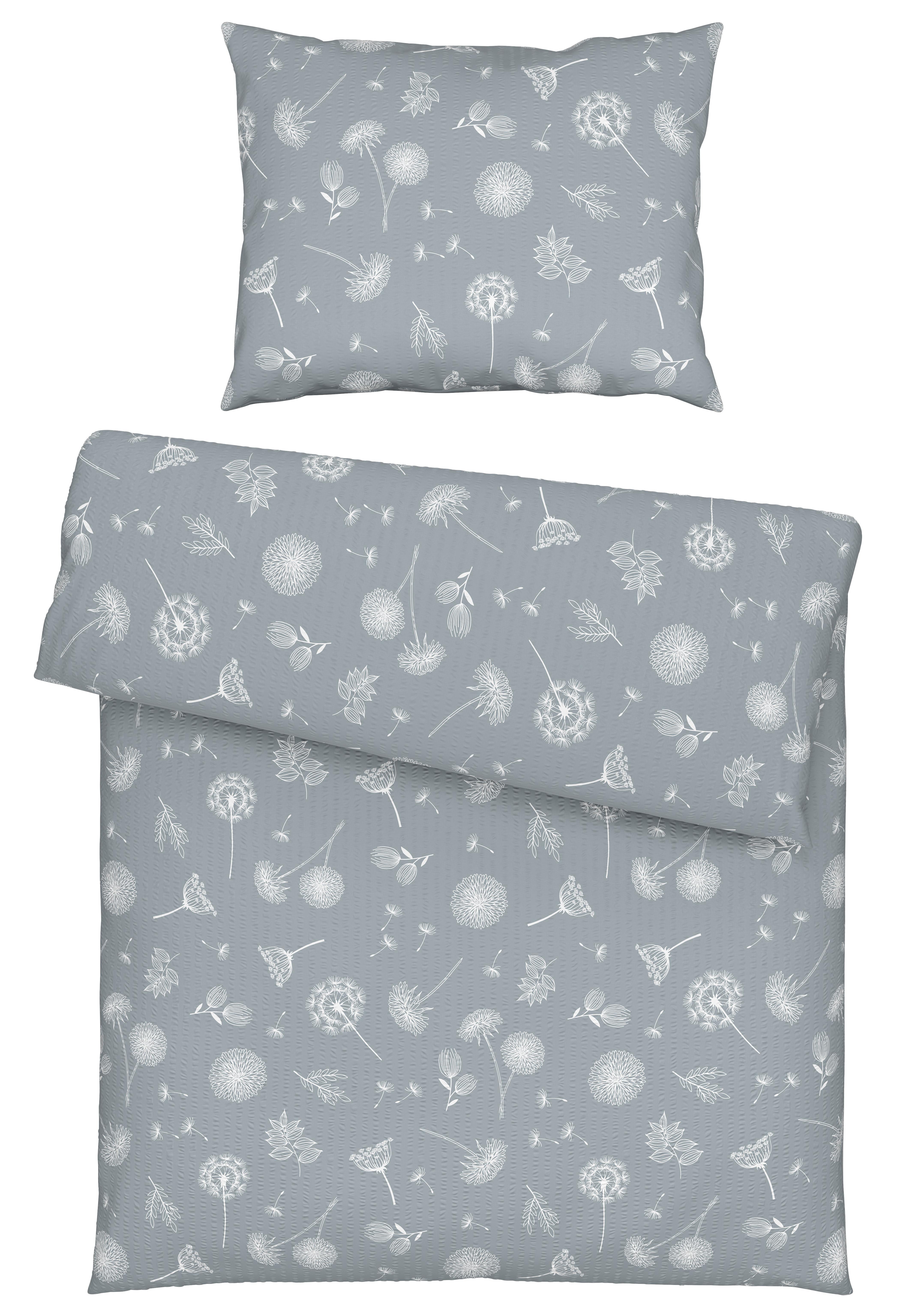 Bettwäsche Pusteblume XL Grau ca. 140x220cm - Grau, KONVENTIONELL, Textil (140/220cm) - Modern Living