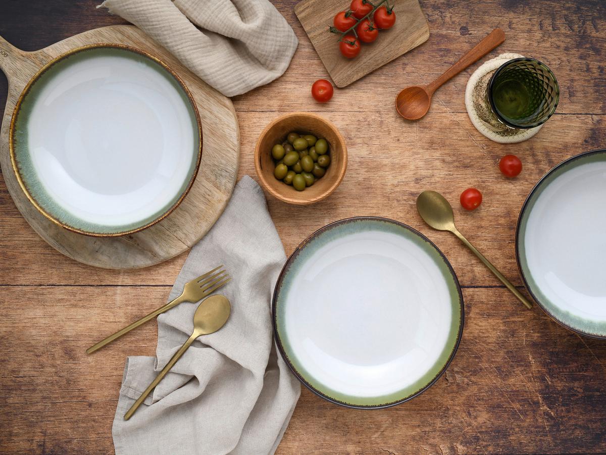 Set Posod Cascade Green, 4-Delni - zelena/bela, Design, keramika (22,5cm) - Creatable