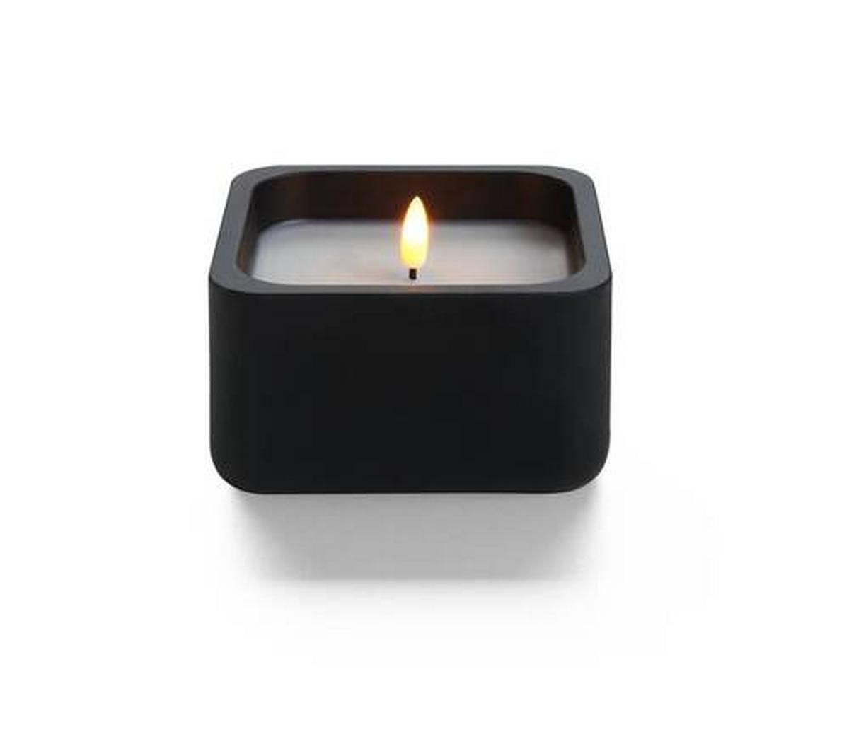 LED-Kerze Thea in Dunkelgrau/Weiss - Weiss/Schwarz, Basics, Naturmaterialien (12/6.5/12cm) - Modern Living