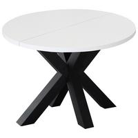 Ausziehtisch in Schwarz/Weiß - Schwarz/Weiß, MODERN, Holzwerkstoff (130-170/130/78cm) - ecoTree