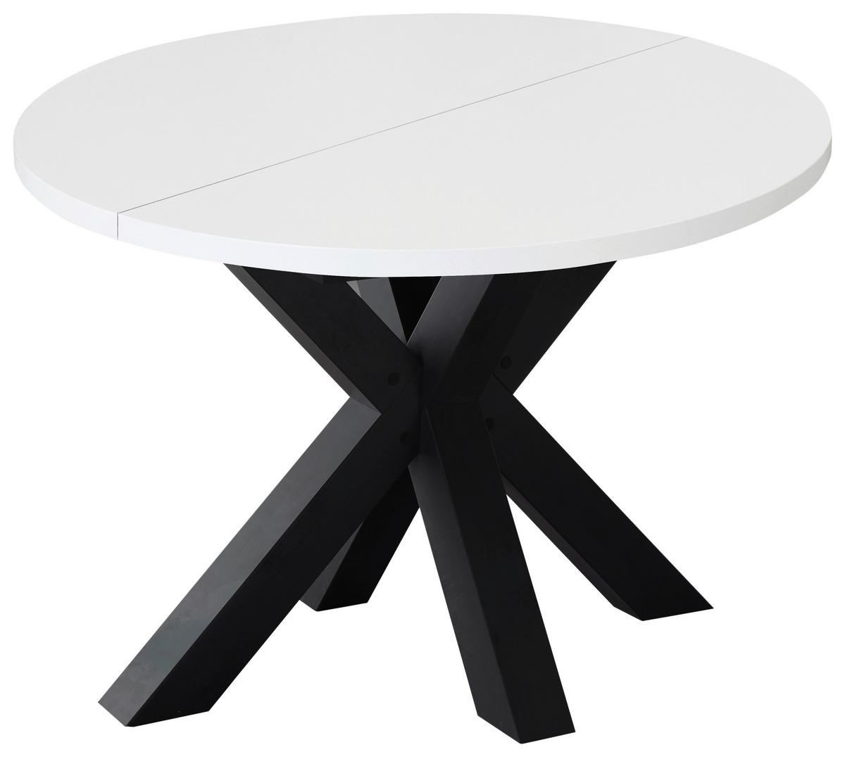 Ausziehtisch in Schwarz/Weiß - Schwarz/Weiß, MODERN, Holzwerkstoff (130-170/130/78cm) - ecoTree