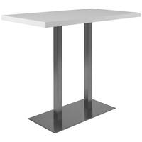 STÓŁ BAROWY QUADRATO 120 - kolor stalowy/biały, Design, materiał drewnopochodny/metal (120/70/105cm) - MID.YOU