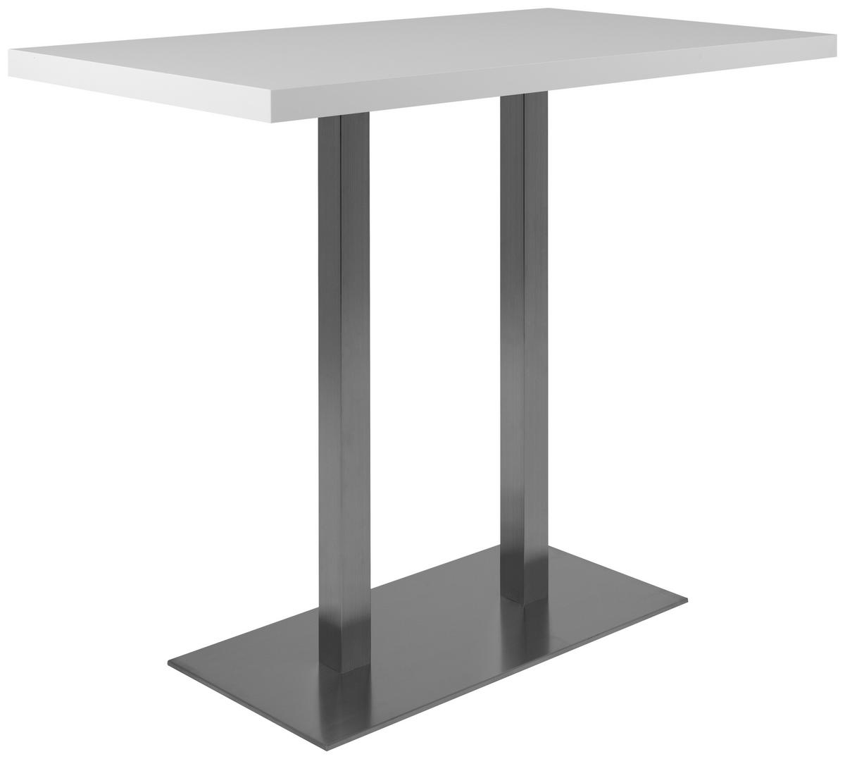 STÓŁ BAROWY QUADRATO 120 - kolor stalowy/biały, Design, materiał drewnopochodny/metal (120/70/105cm) - MID.YOU