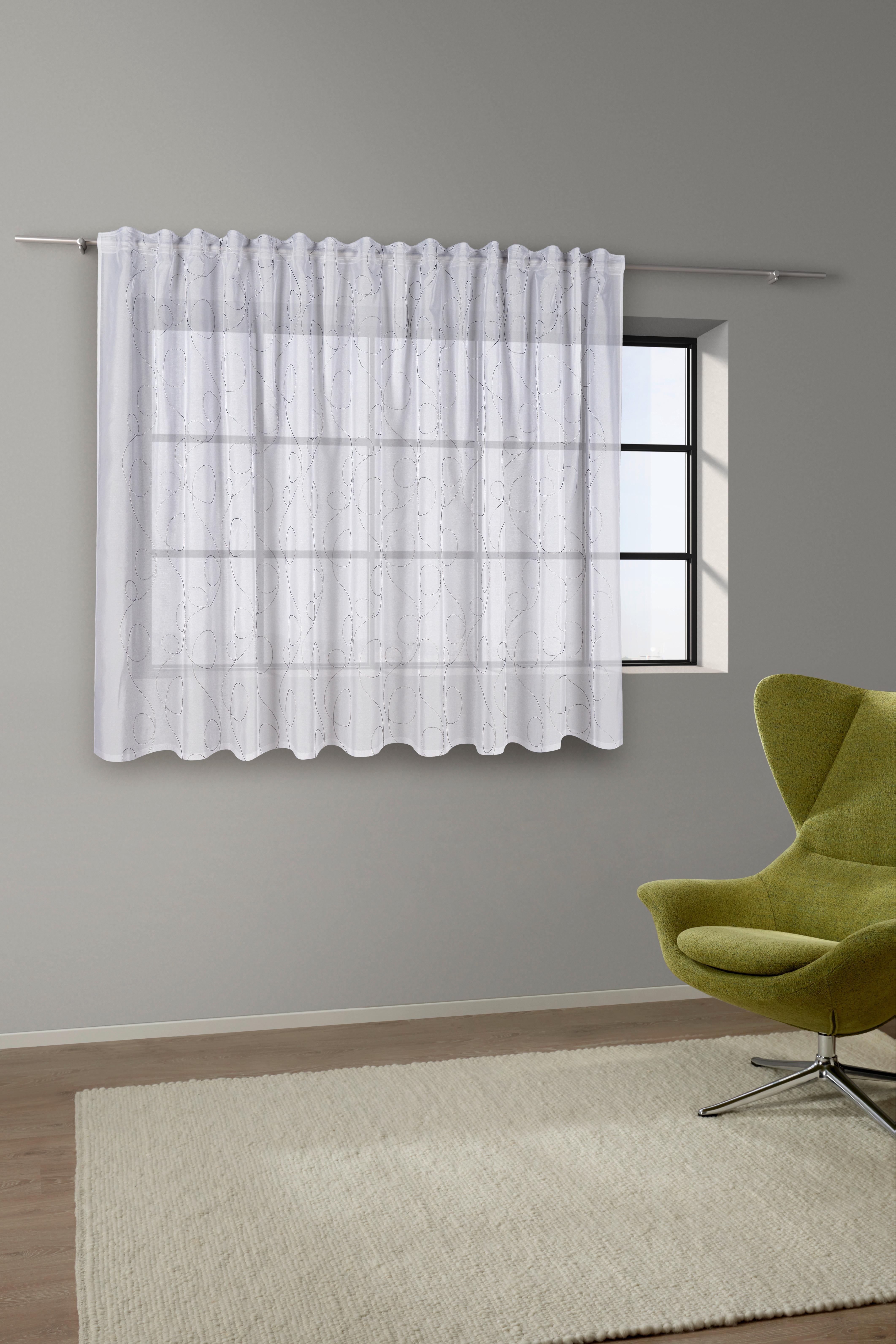 HOTELLGARDIN MARION STORE 1 - vit/antracit, Modern, textil (300/145cm) - Modern Living