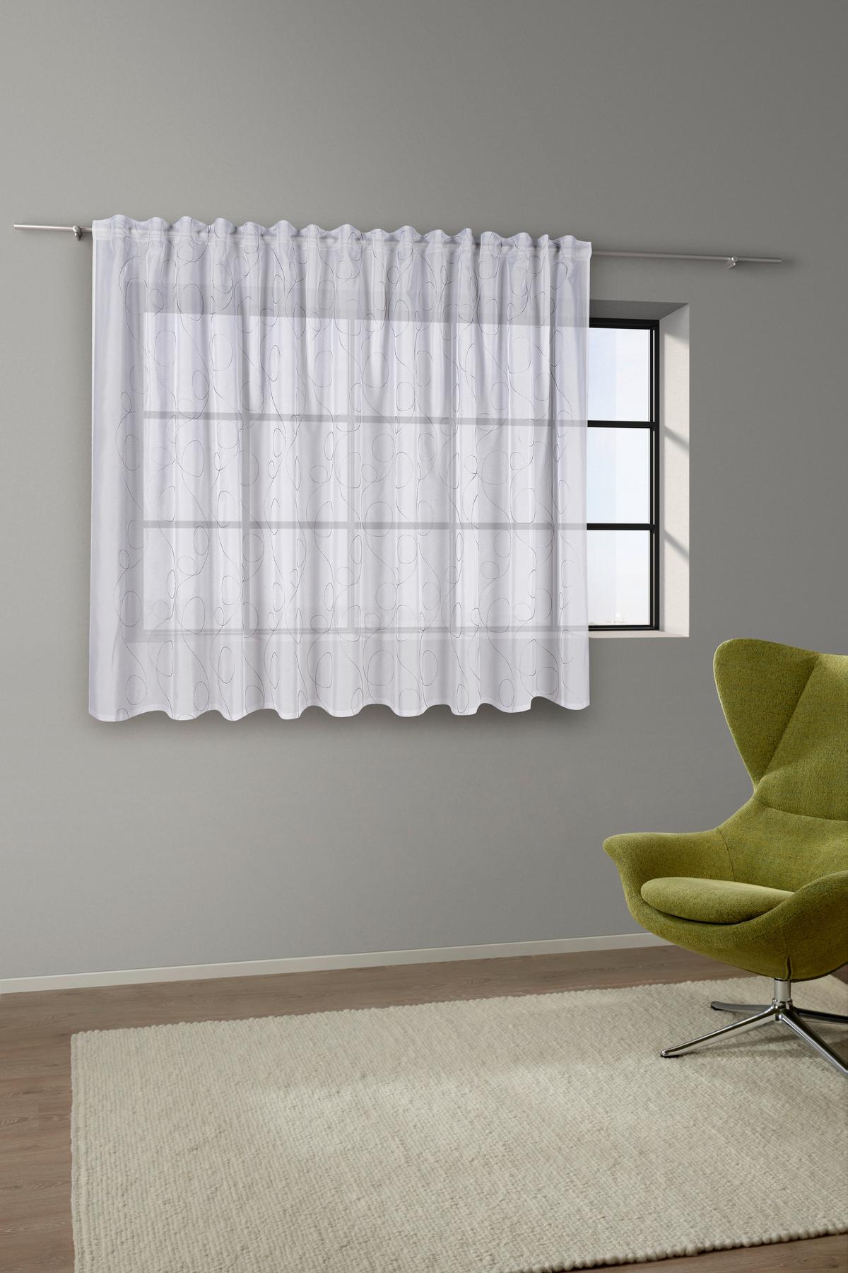 Készfüggöny Marion Store - antracit/fehér, Modern, textil (300/145cm) - Modern Living