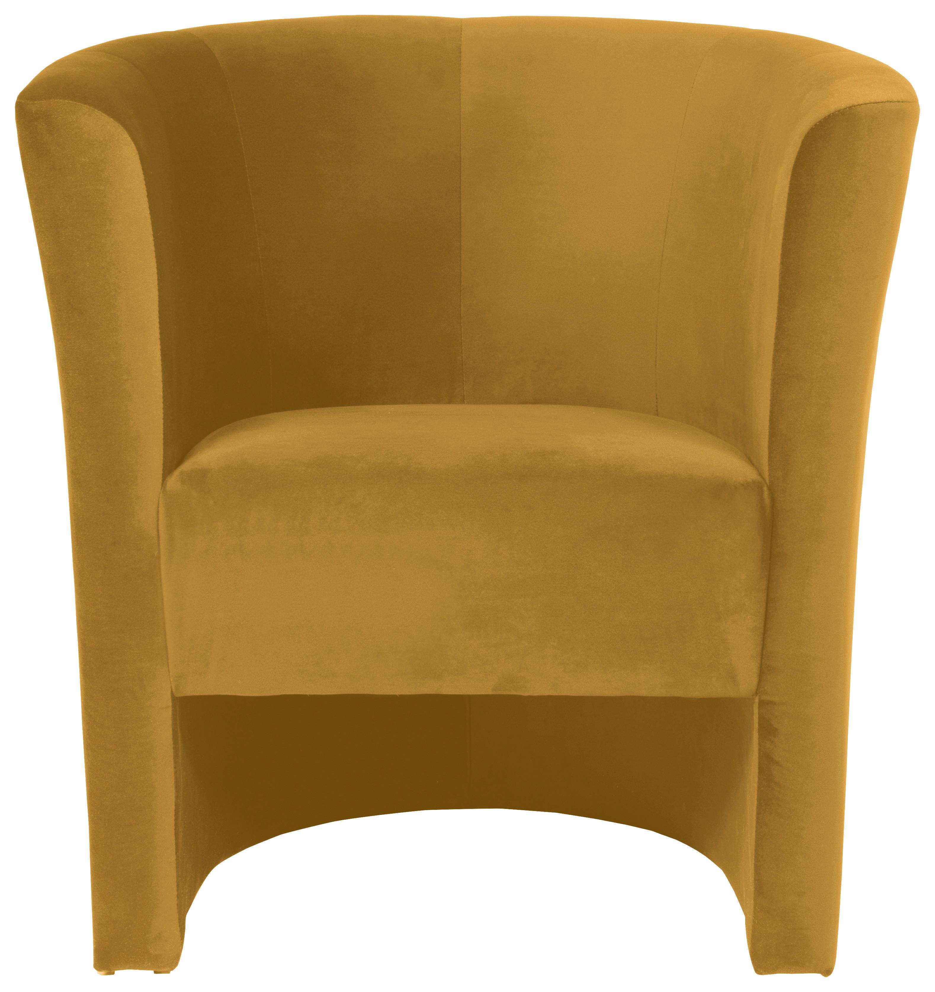 Fotelja Maks - senf žuta/crna, Konvencionalno, tekstil (70/77/60cm) - MID.YOU