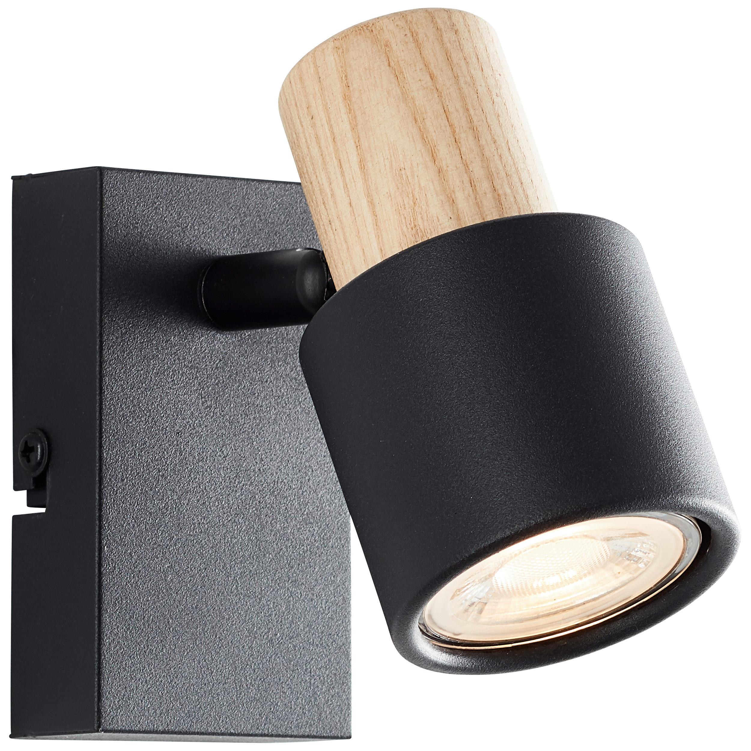 Strahler Pini WA 1 Schwarz/Holz max. 10 Watt - Basics, Holz/Metall (11,9/14,5/6cm) - Brilliant