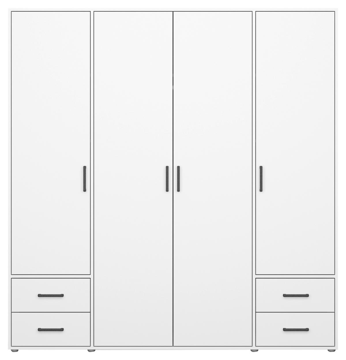 Ormar S Klasičnim Vratima Voyager - bijela/siva, Moderno, drvni materijal/plastika (187/194/53cm) - Modern Living