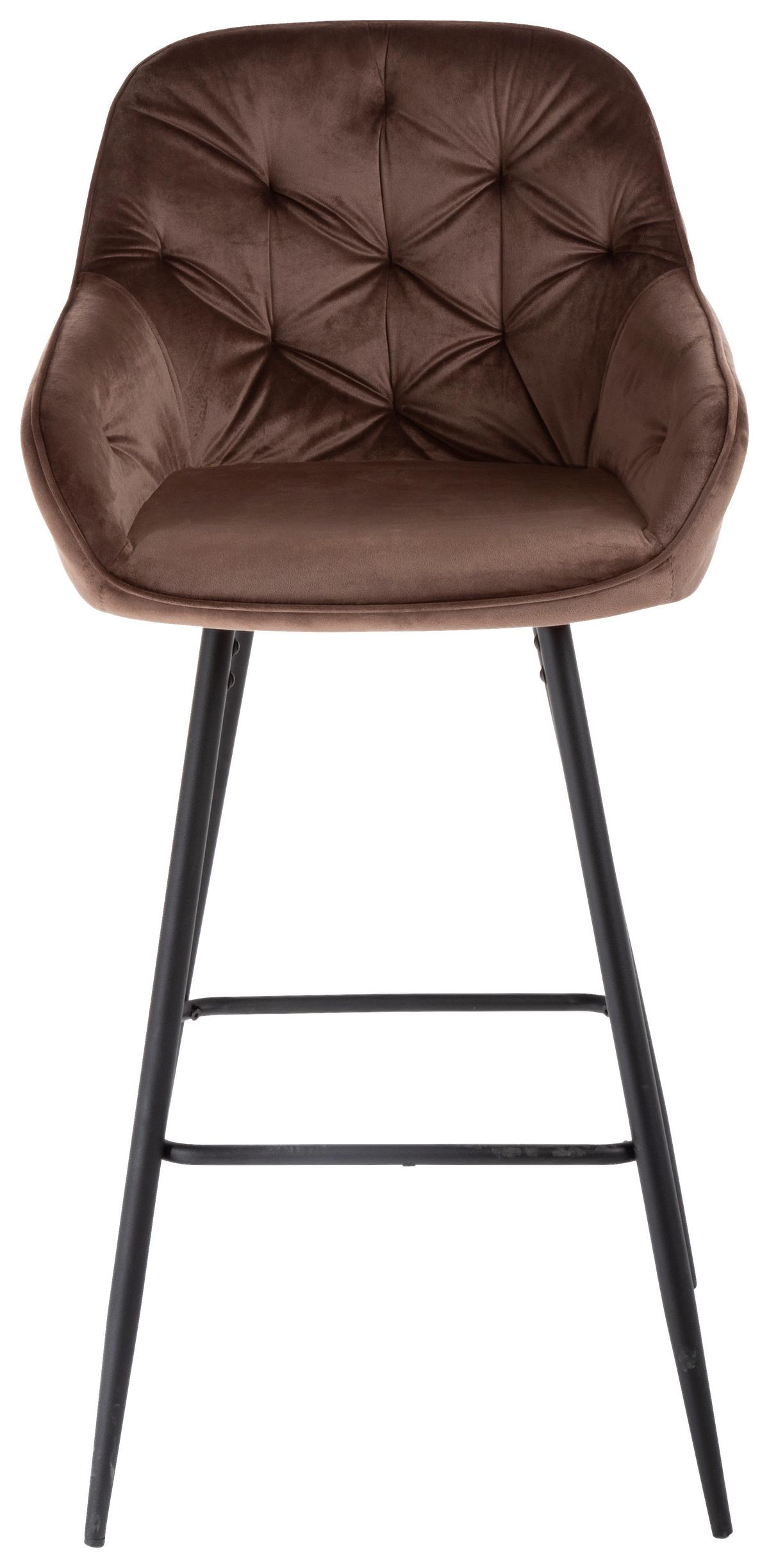 STOŁEK BAROWY TONI  -EXKLUSIV- - czarny/brązowy, Design, metal/tkanina (55/107/53cm) - Carryhome