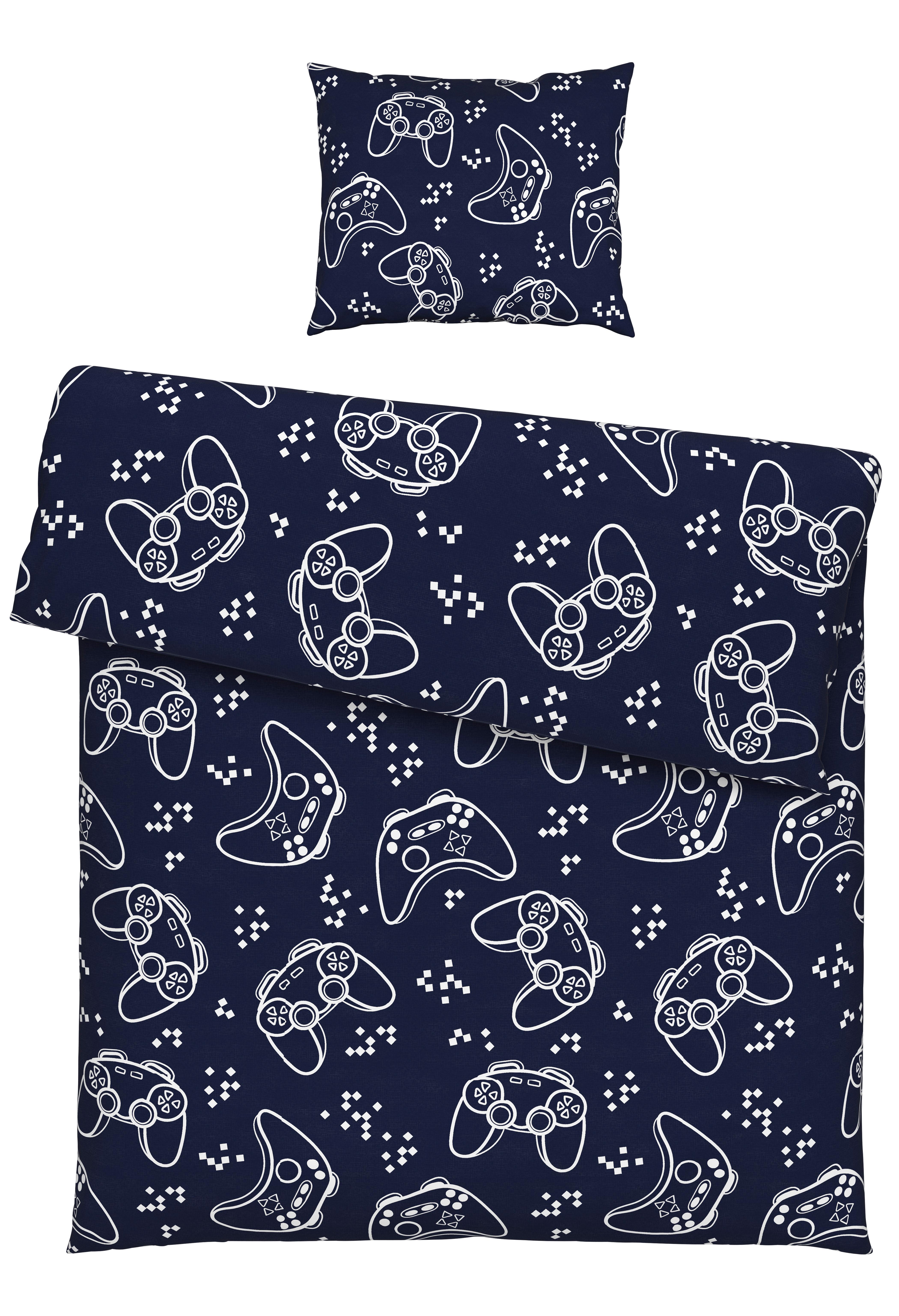 JUGENDBETTWÄSCHESET GAMING -EXT- - Blau, Textil (160/210cm) - Modern Living