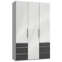 Ormar S Klasičnim Vratima Level 36 D - boje grafita/bijela visoki sjaj, Moderno, drvni materijal/metal (150/236/58cm) - Modern Living