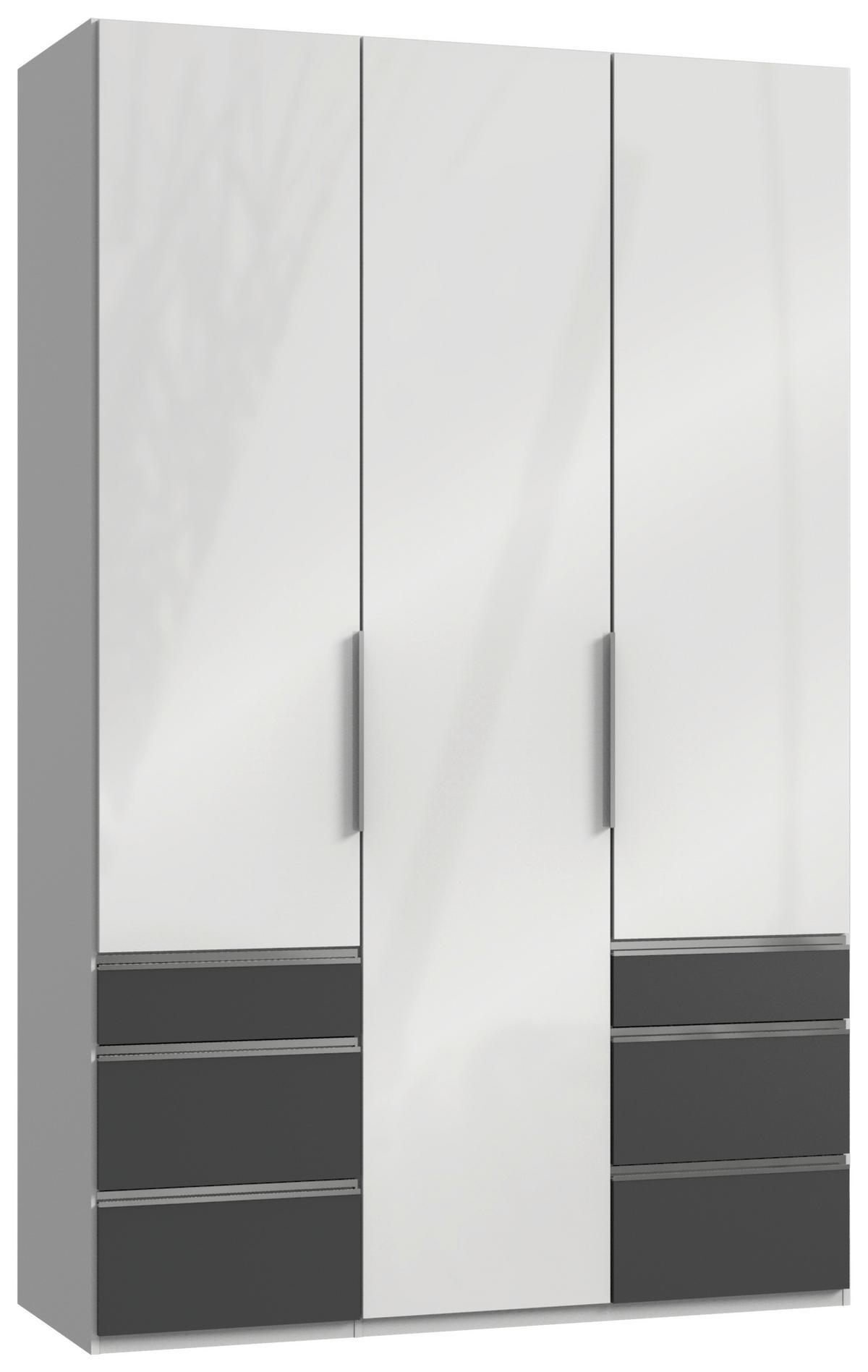Ormar S Klasičnim Vratima Level 36 D - boje grafita/bijela visoki sjaj, Moderno, drvni materijal/metal (150/236/58cm) - Modern Living