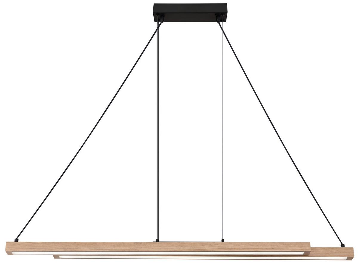 LED-HÄNGELEUCHTE 15537W - Dunkelbraun/Schwarz, Design, Kunststoff/Metall (171/7/120cm) - Globo