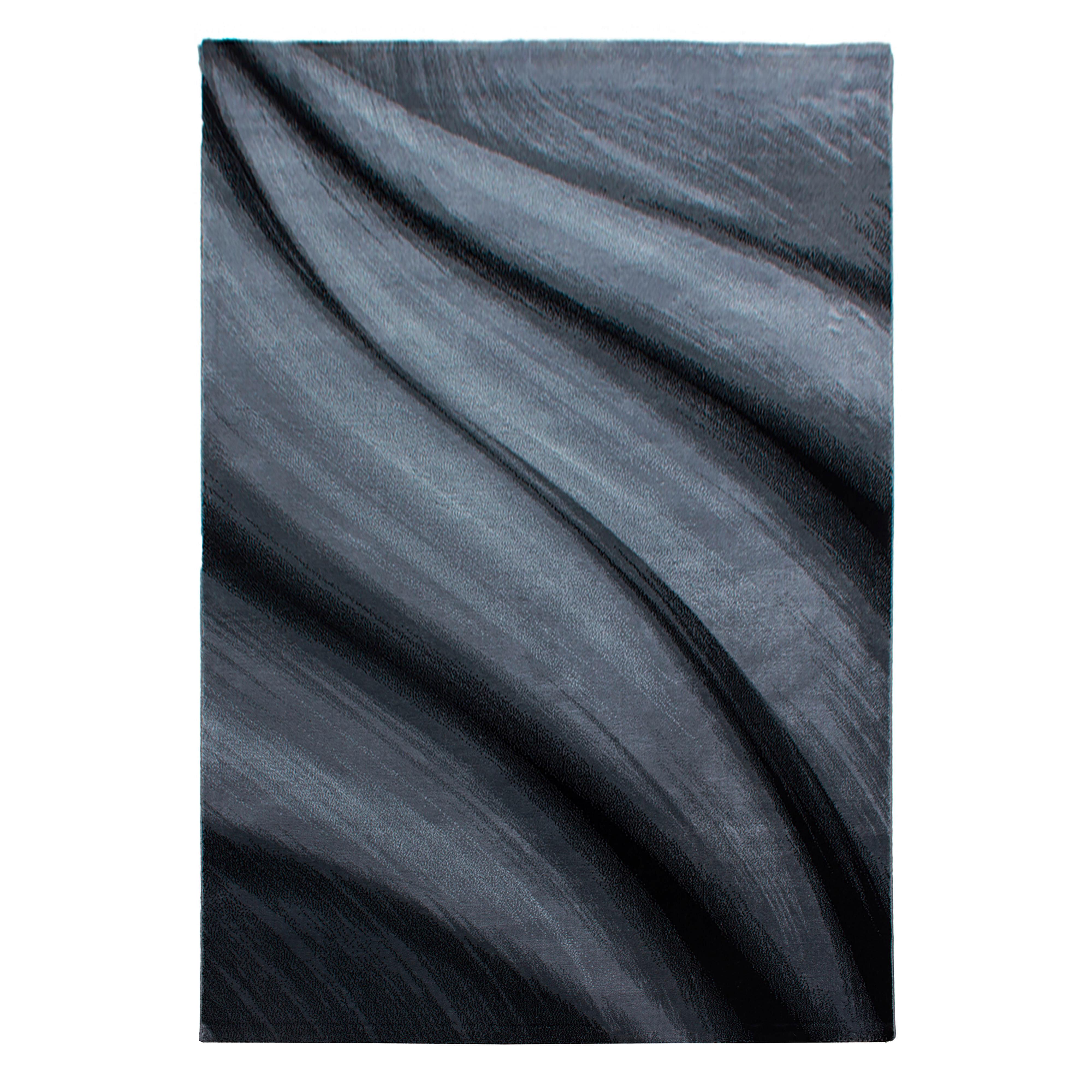 Flachwebeteppich Miami Schwarz ca. 140x200cm - Schwarz, Design, Textil (140/200cm) - Novel
