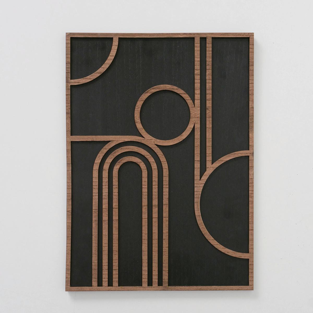 Wanddeko Malo I In Schwarz - Schwarz, Basics, Holz (35,5/49/0,9cm) - Modern Living