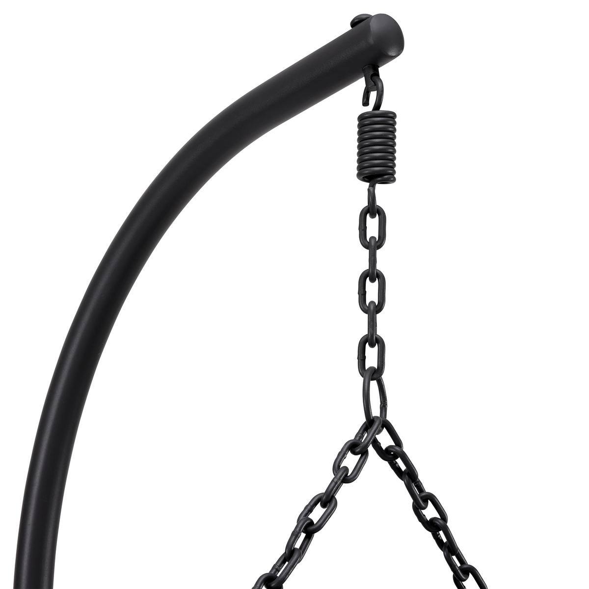 Hängesessel Enea Dunkelgrau Metall/Kunststoff/Outdoorstoff - Dunkelgrau/Schwarz, MODERN, Textil/Metall (133/205/120cm) - Bessagi Garden