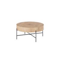 Măsuță de cafea MANACOR - culoare lemn stejar/negru, Modern, metal/material pe bază de lemn (80/36cm) - Zandiara