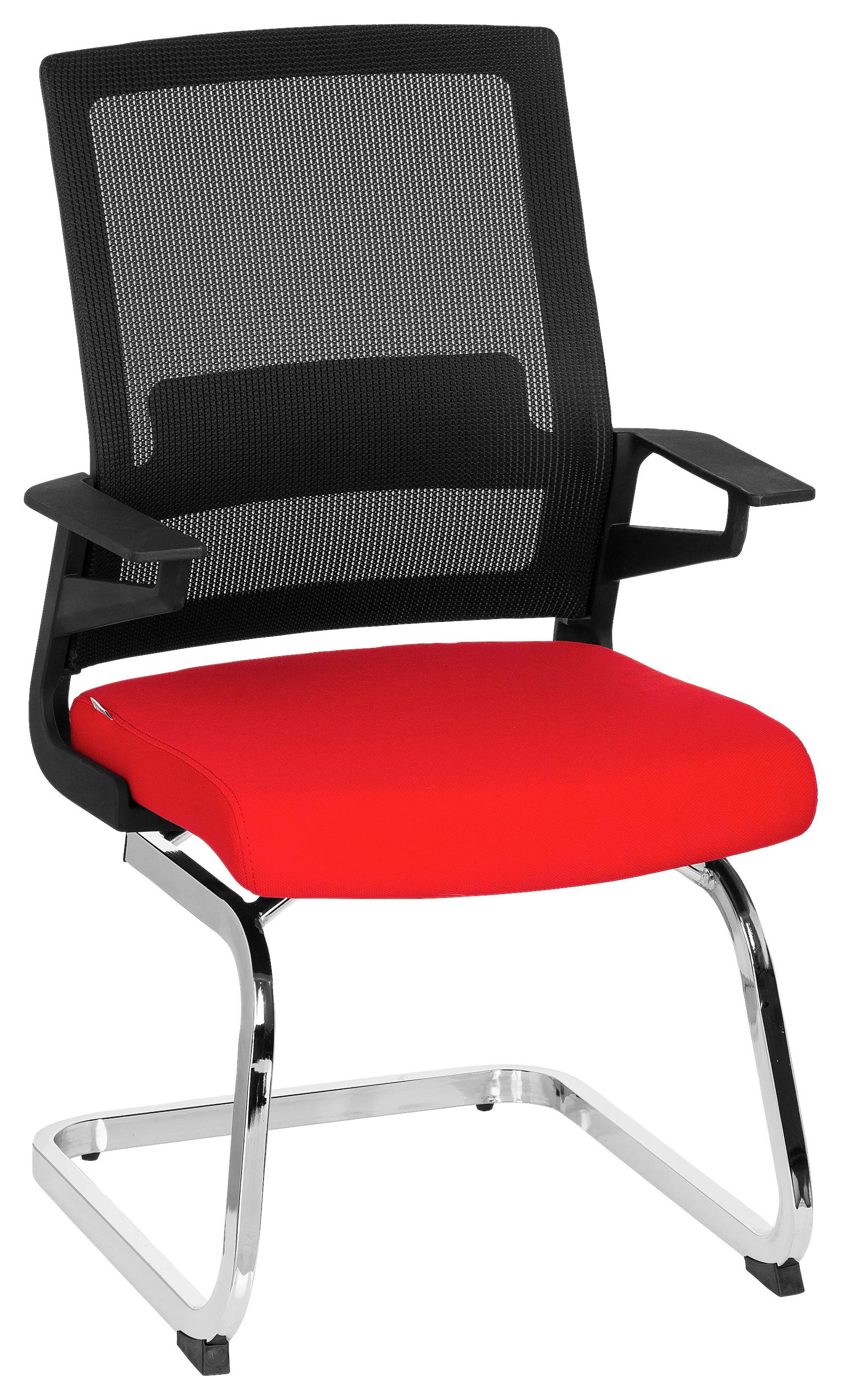 Besucherstuhl Inventor V Rot/Schwarz - Chromfarben/Rot, MODERN, Kunststoff/Textil (59/95/54cm) - MID.YOU