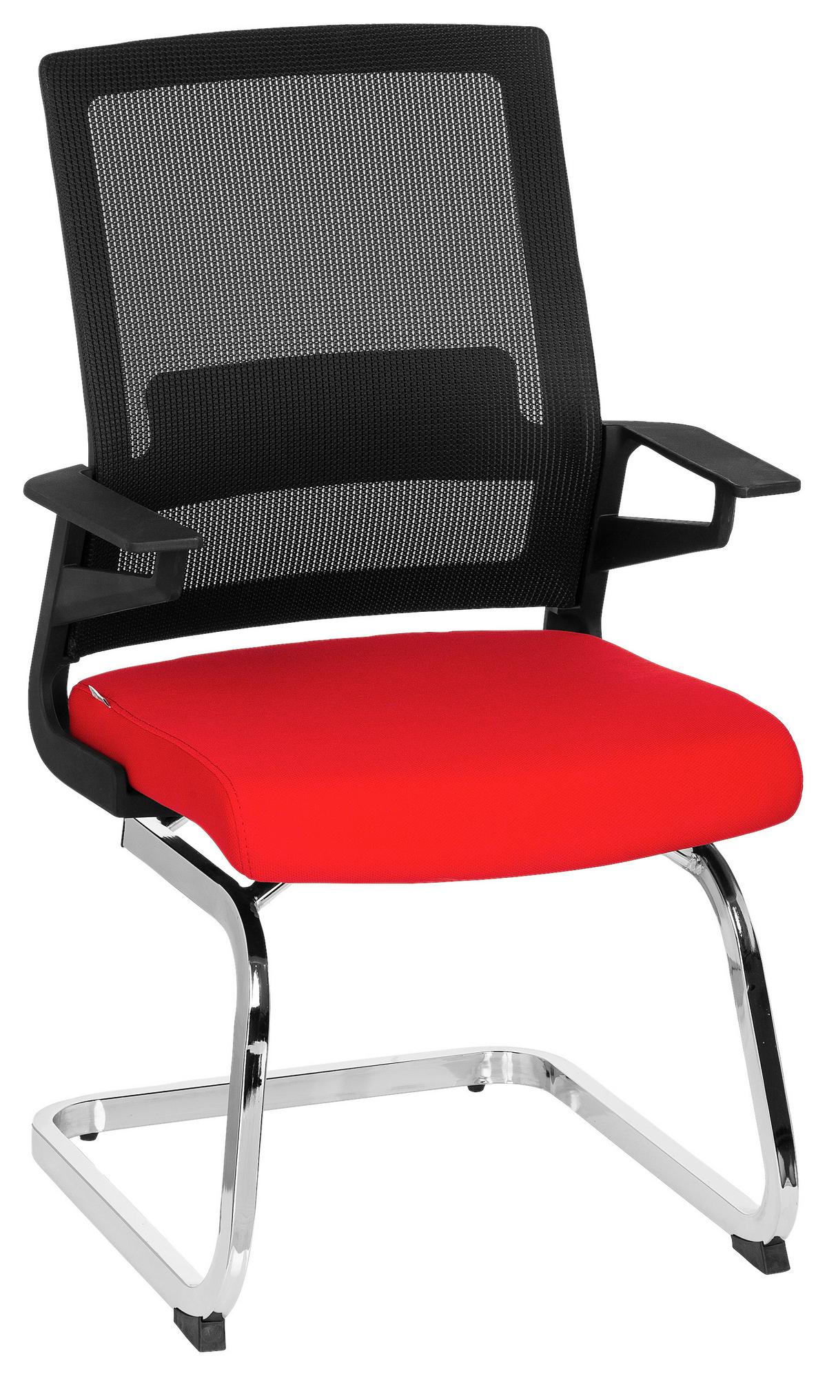 Besucherstuhl Inventor V Rot/Schwarz - Chromfarben/Rot, MODERN, Kunststoff/Textil (59/95/54cm) - MID.YOU