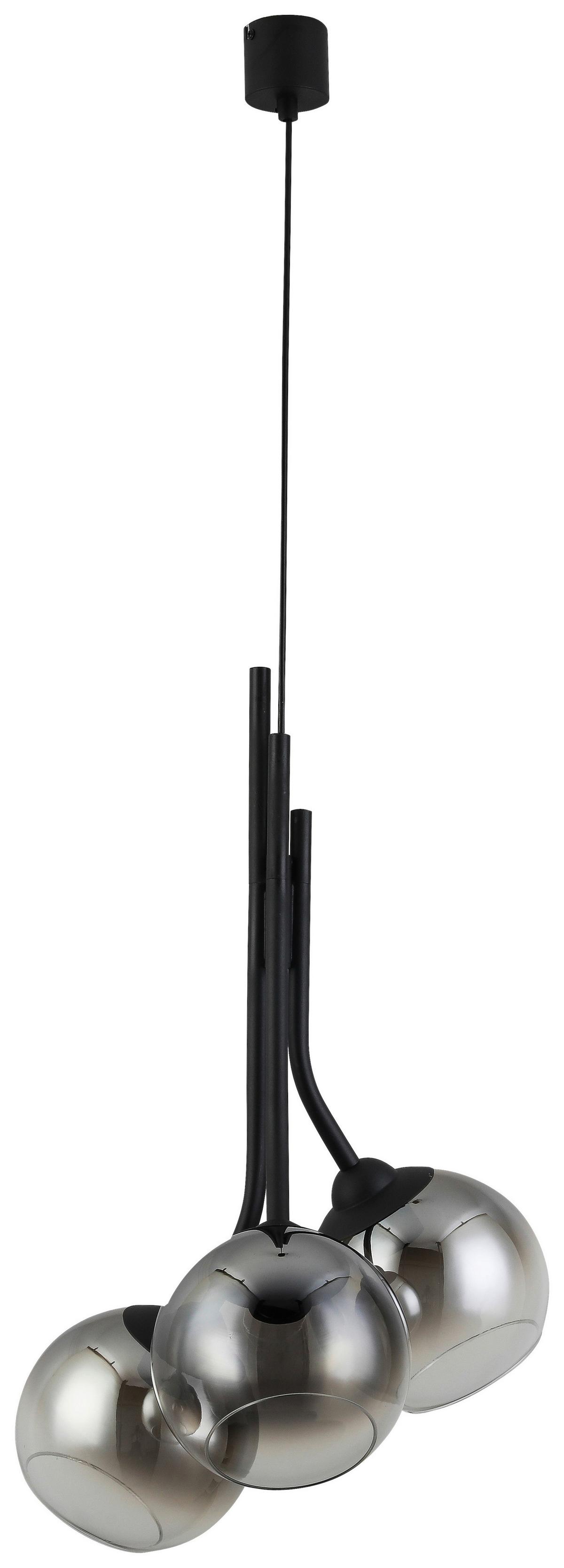 Függőlámpa Kian - fekete, Modern, műanyag/Üveg (40/120cm) - Visiona