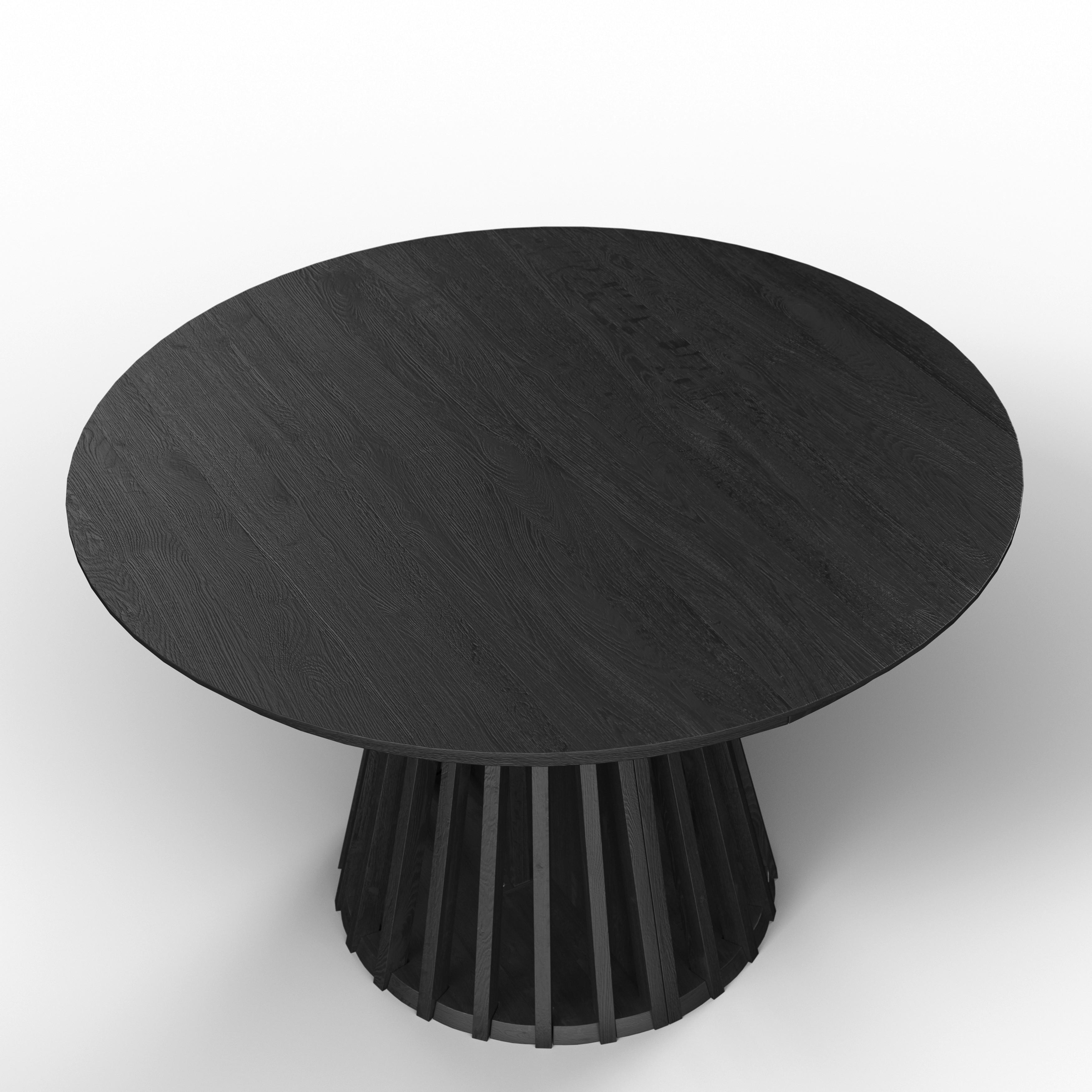 Raztegljiva Miza Ennio, 120-200x120, Črna - črna, Moderno, leseni material/les (120-160/76/120cm) - Bessagi Home