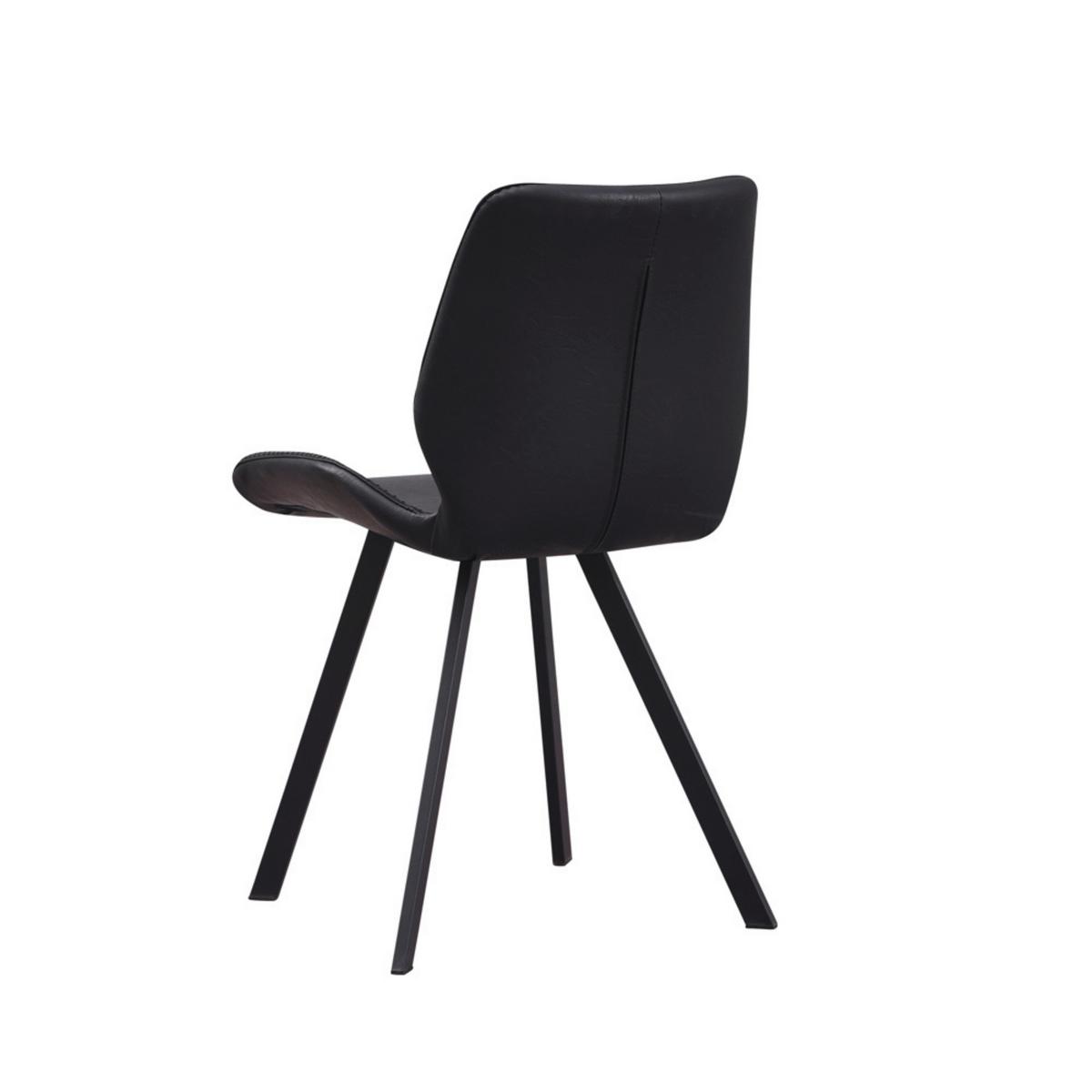 Stuhl-Set Barona 4er-Set Schwarz Lederlook - Schwarz, MODERN, Textil/Metall (44/80/55cm) - MID.YOU