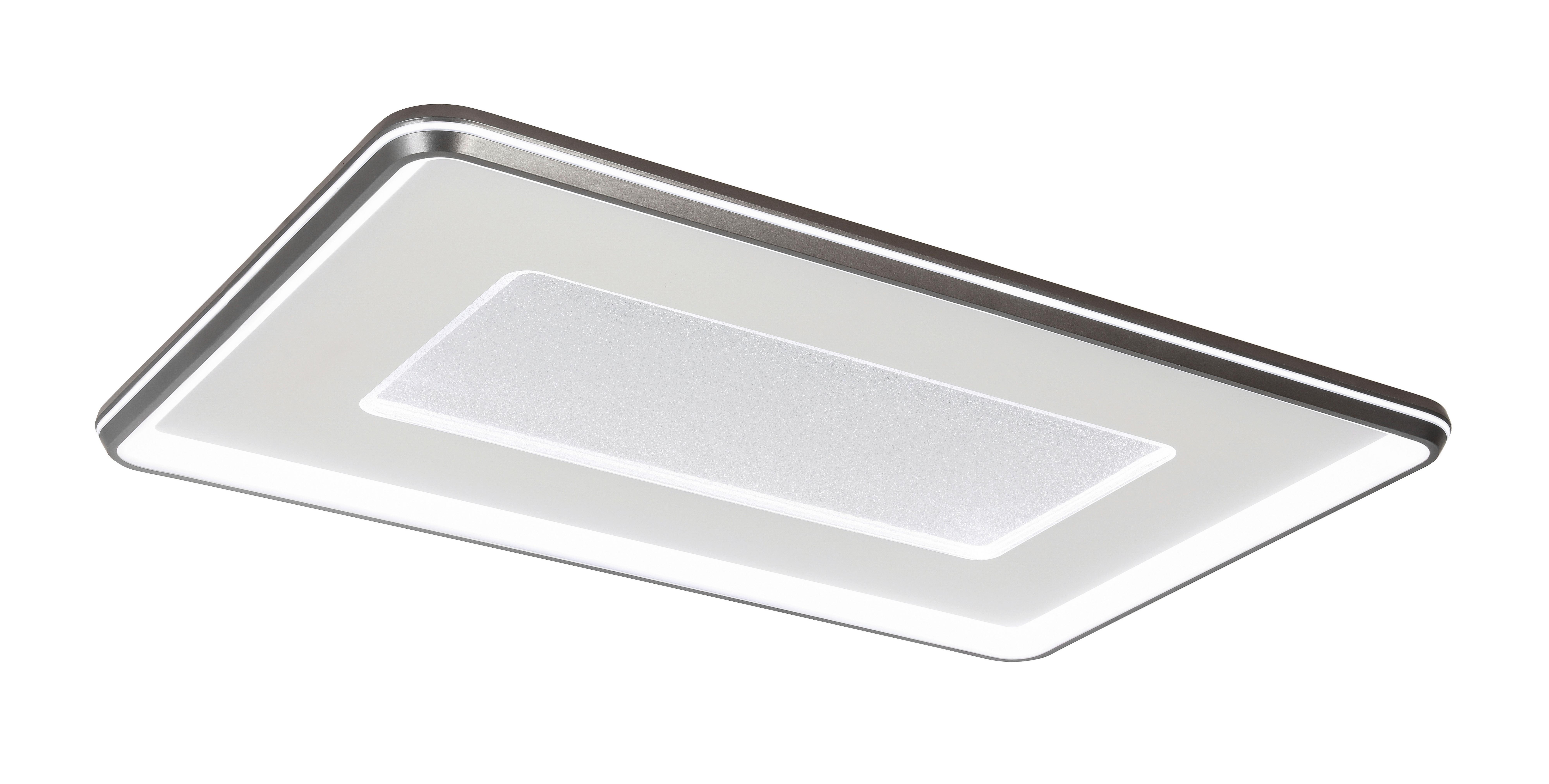 LED-Deckenleuchte Big in Weiß/Dunkelgrau max. 75 W - Dunkelgrau/Weiß, MODERN, Kunststoff/Metall (108/68/7,5cm) - Premium Living