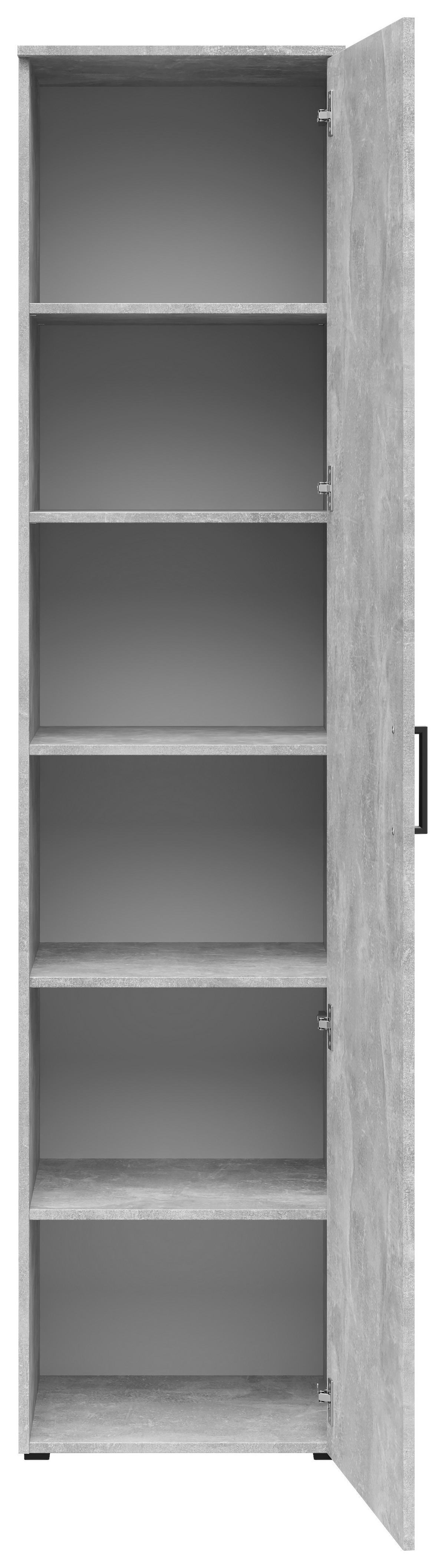 Schrank Multistauraum Betonoptik - Schwarz/Grau, MODERN, Holzwerkstoff/Kunststoff (45/195/40cm) - Mömax