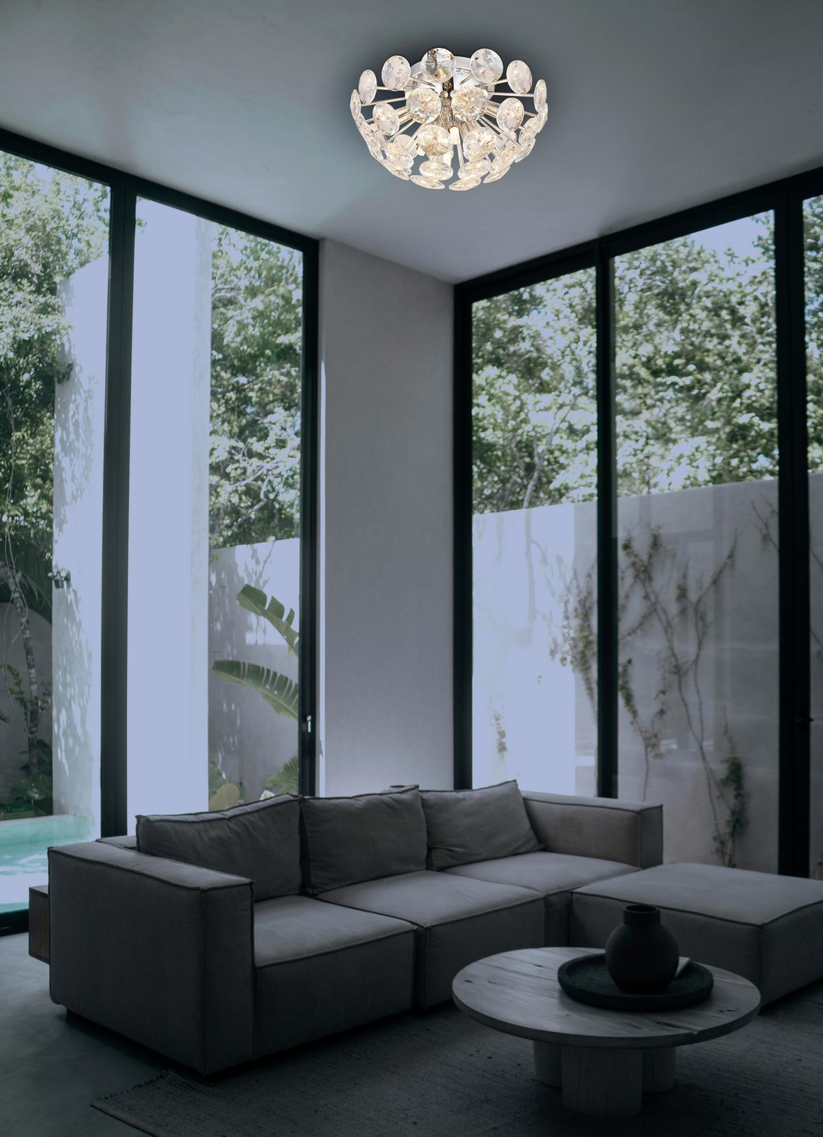 DECKENLEUCHTE 16047DC VIRINA - Klar/Chromfarben, Konventionell, Glas/Metall (39/22cm) - Globo