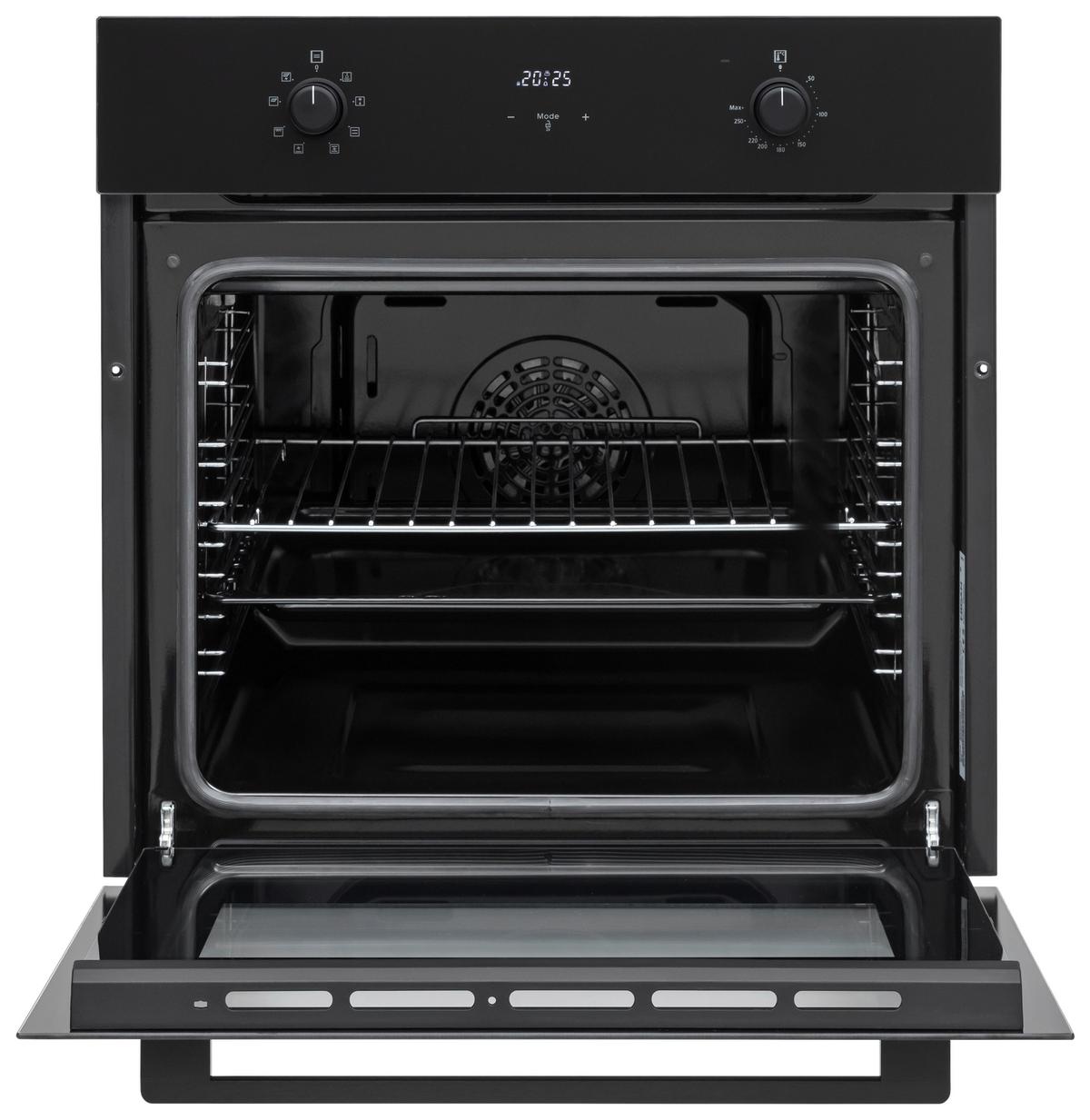 Einbaubackofen BOAHSD65 Schwarz - Schwarz, Basics, Glas/Metall (59,5/59,5/57cm) - Mican