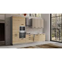 Blok Kuhinja Sa Uređajima Rovere - boja hrasta/kapućino, Moderno, metal/pločasti materijal (360/240/60cm) - Mömax