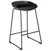 Barhocker in Schwarz - Schwarz/Grau, MODERN, Kunststoff/Metall (43/84/45cm) - Based