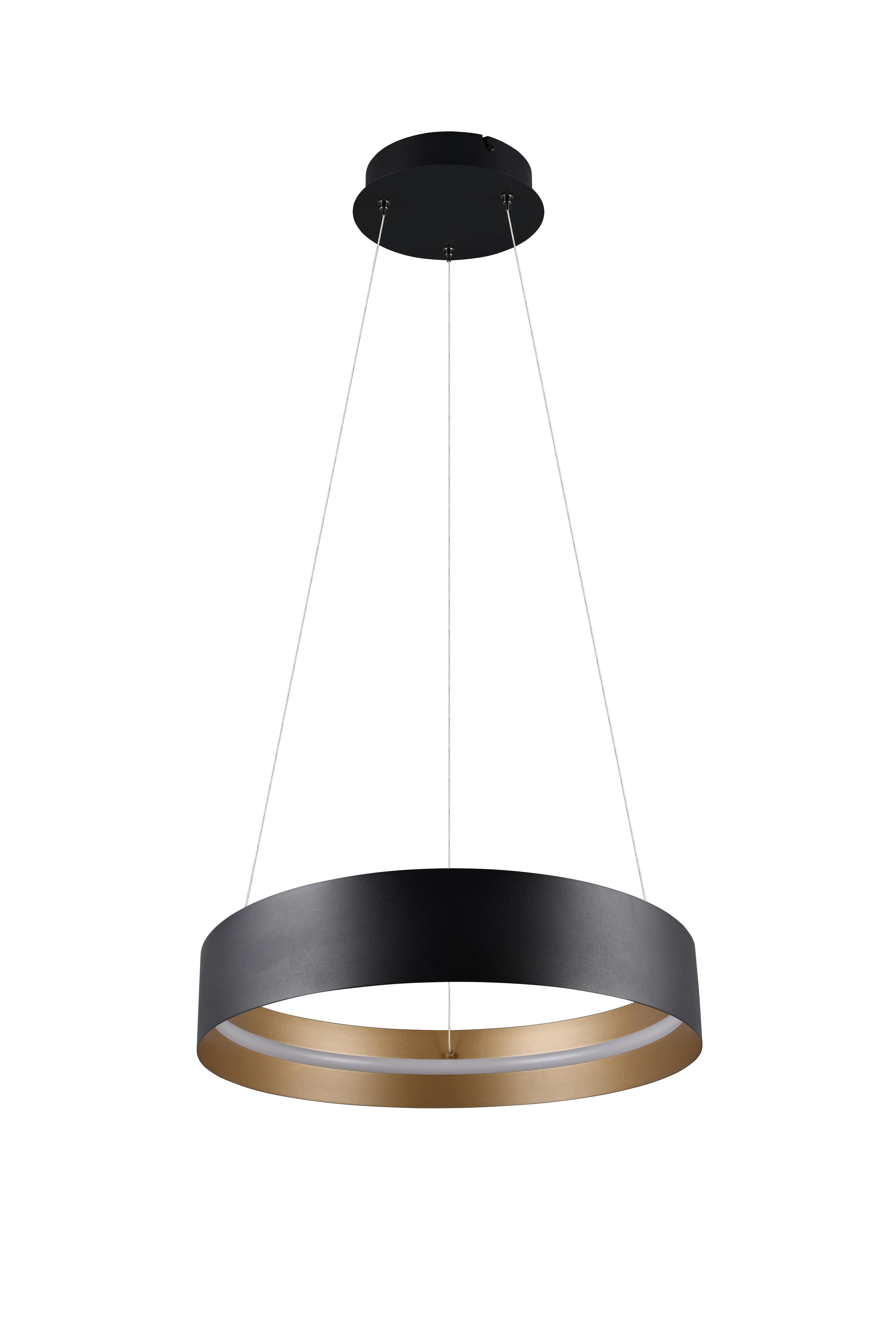 LAMPA WISZĄCA LED MR34461132 LOOP - czarny/kolor złoty, Design, metal (50/150cm) - Musterring