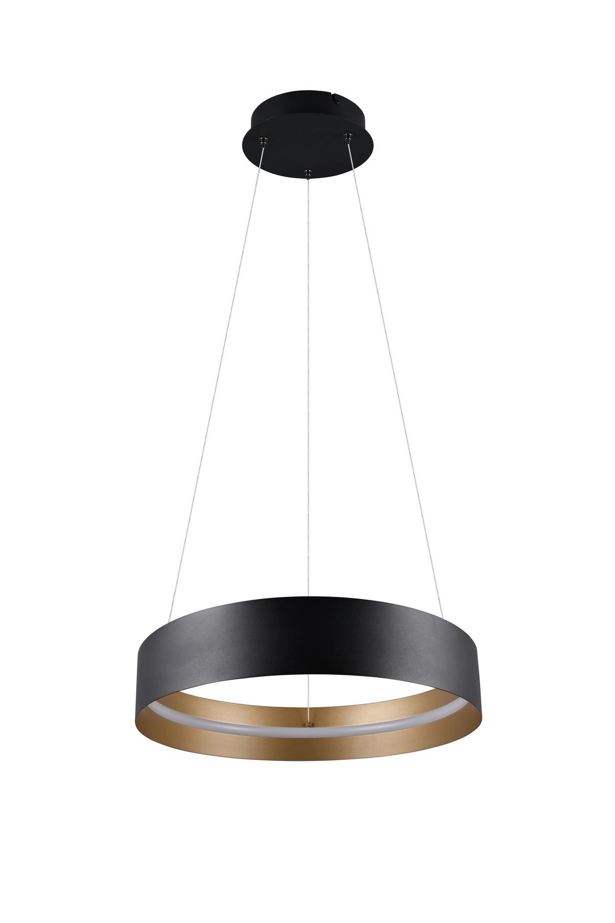 LAMPA WISZĄCA LED MR34461132 LOOP - czarny/kolor złoty, Design, metal (50/150cm) - Musterring