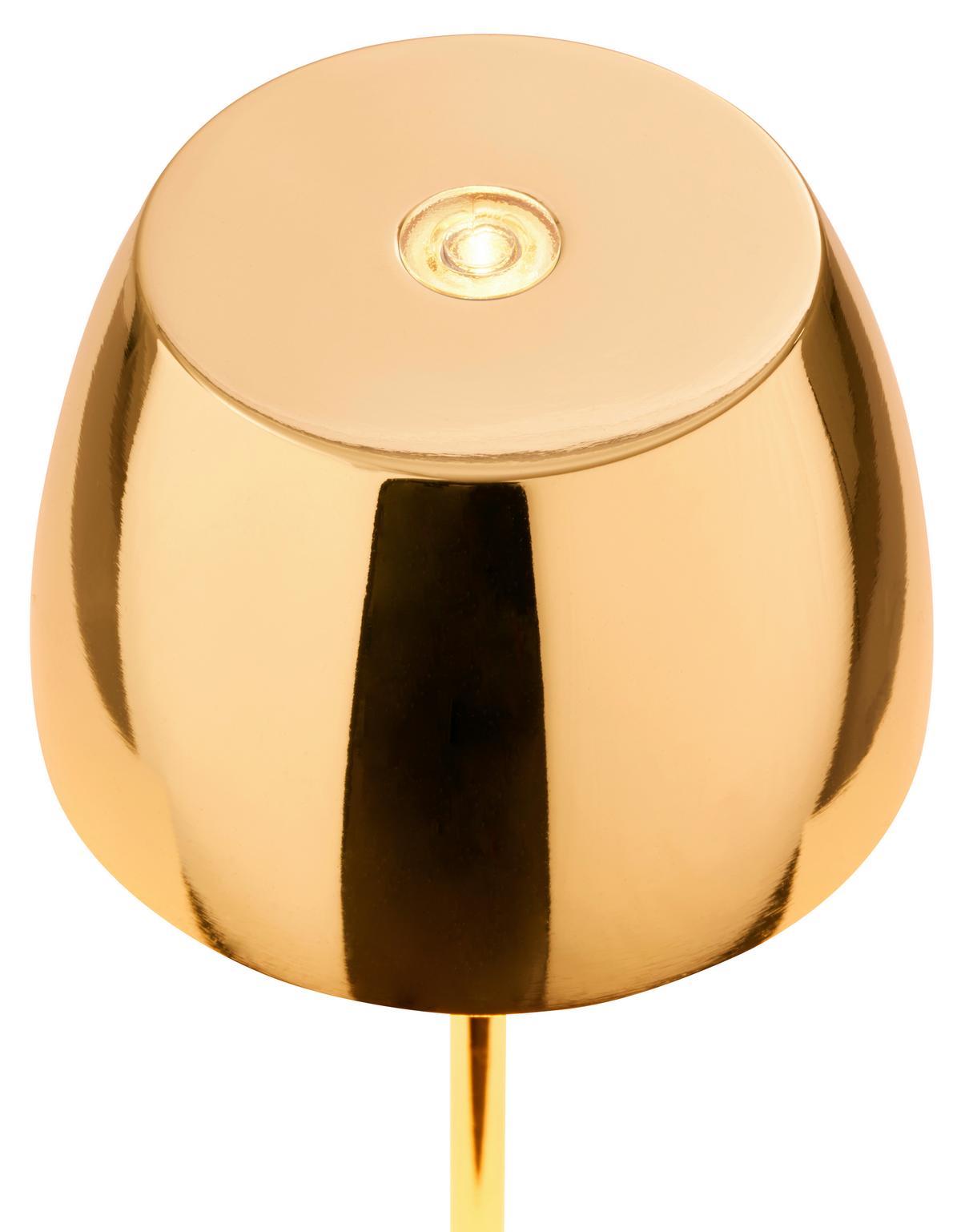 Akku-Tischleuchte Serina Mini Goldfarben max. 2,5 Watt - Goldfarben/Schwarzchrom, MODERN, Kunststoff (8/20cm) - Briloner