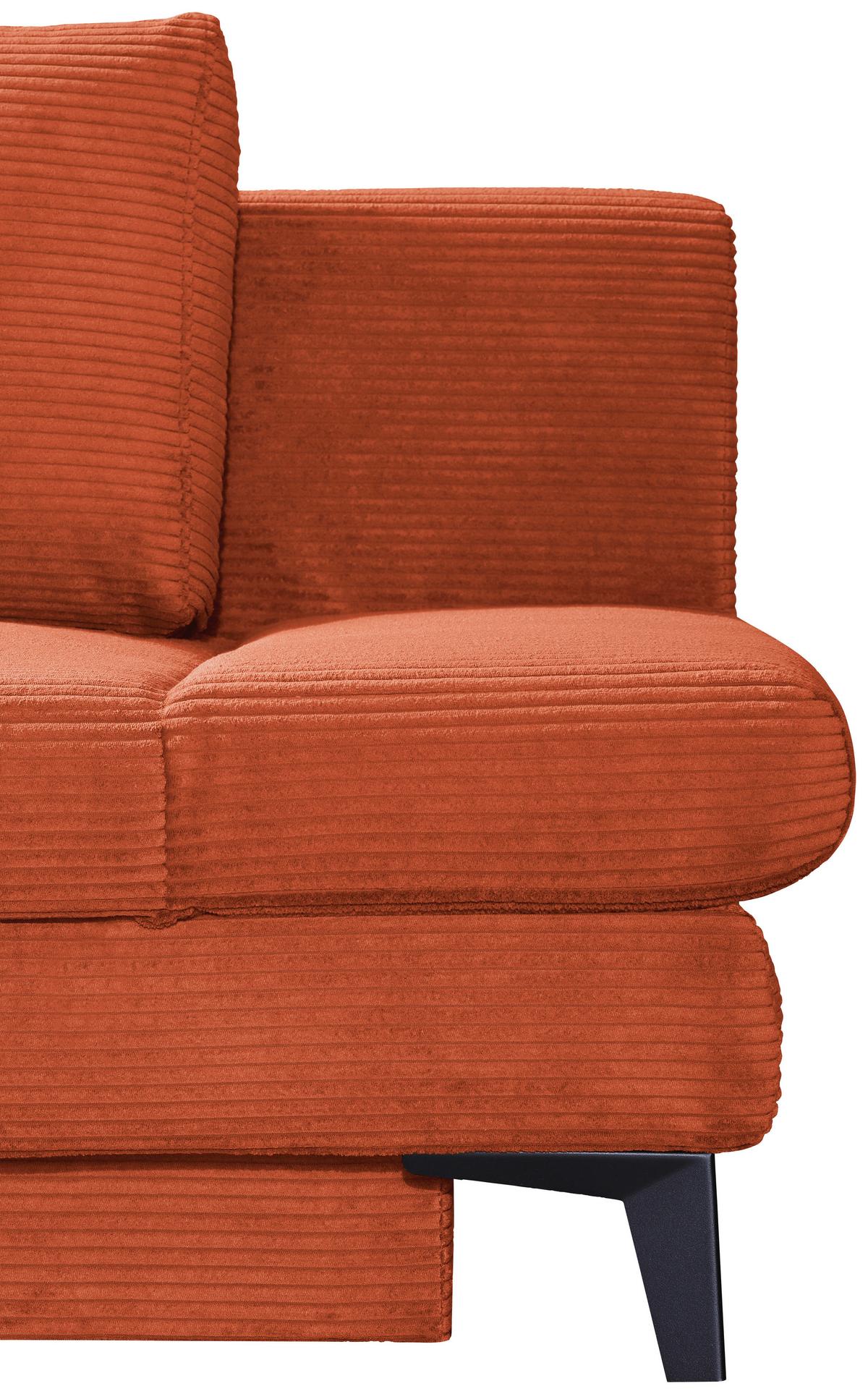SOFA Z FUNKCJĄ SPANIA MELBOURNE - kolor rdzawy/czarny, Design, metal/tkanina (200/85/90cm) - Novel