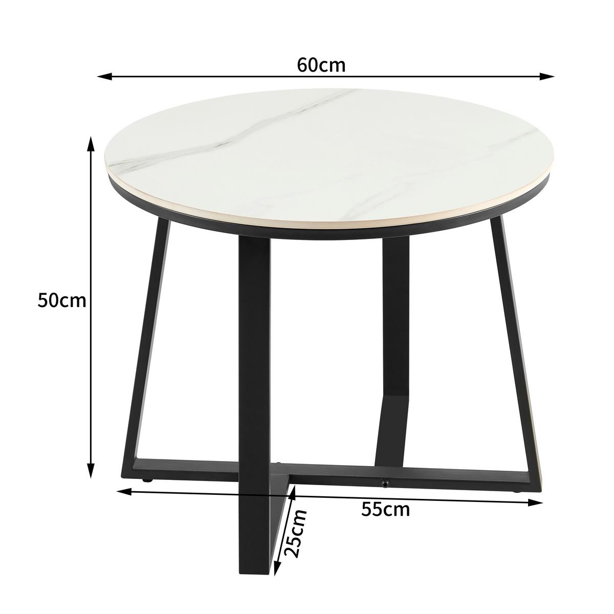 Stolić Oliena 1 - bijela/crna, Moderno, metal/keramika (60/50cm) - Modern Living