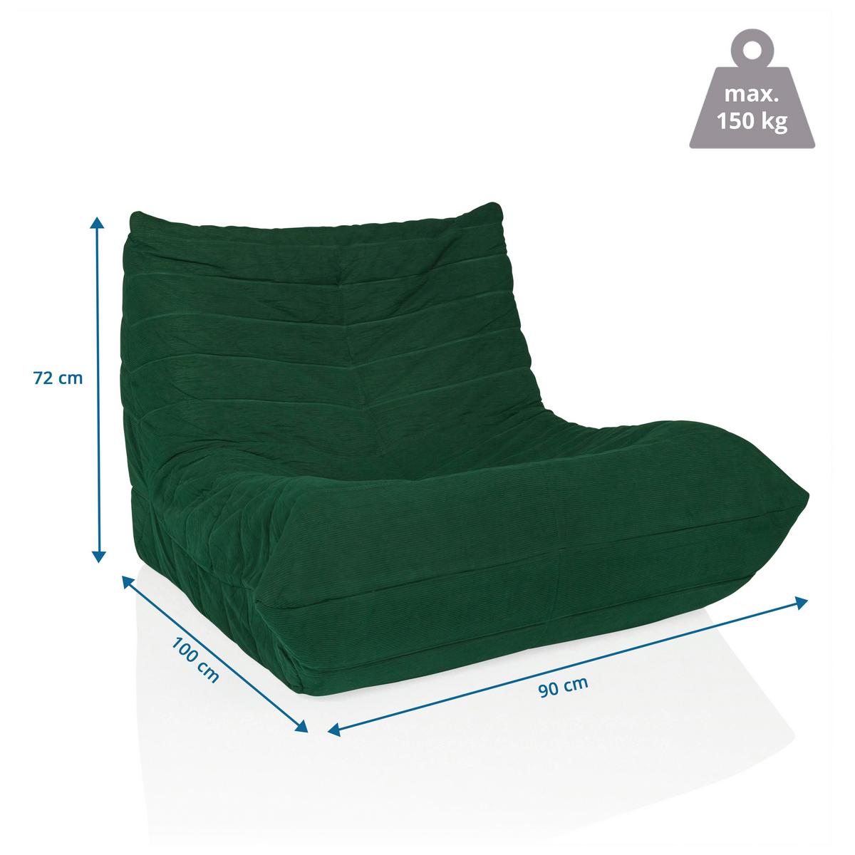 Naslanjač Sitzolo, Zelena - zelena, Moderno, tekstil (90/72/100cm) - MID.YOU